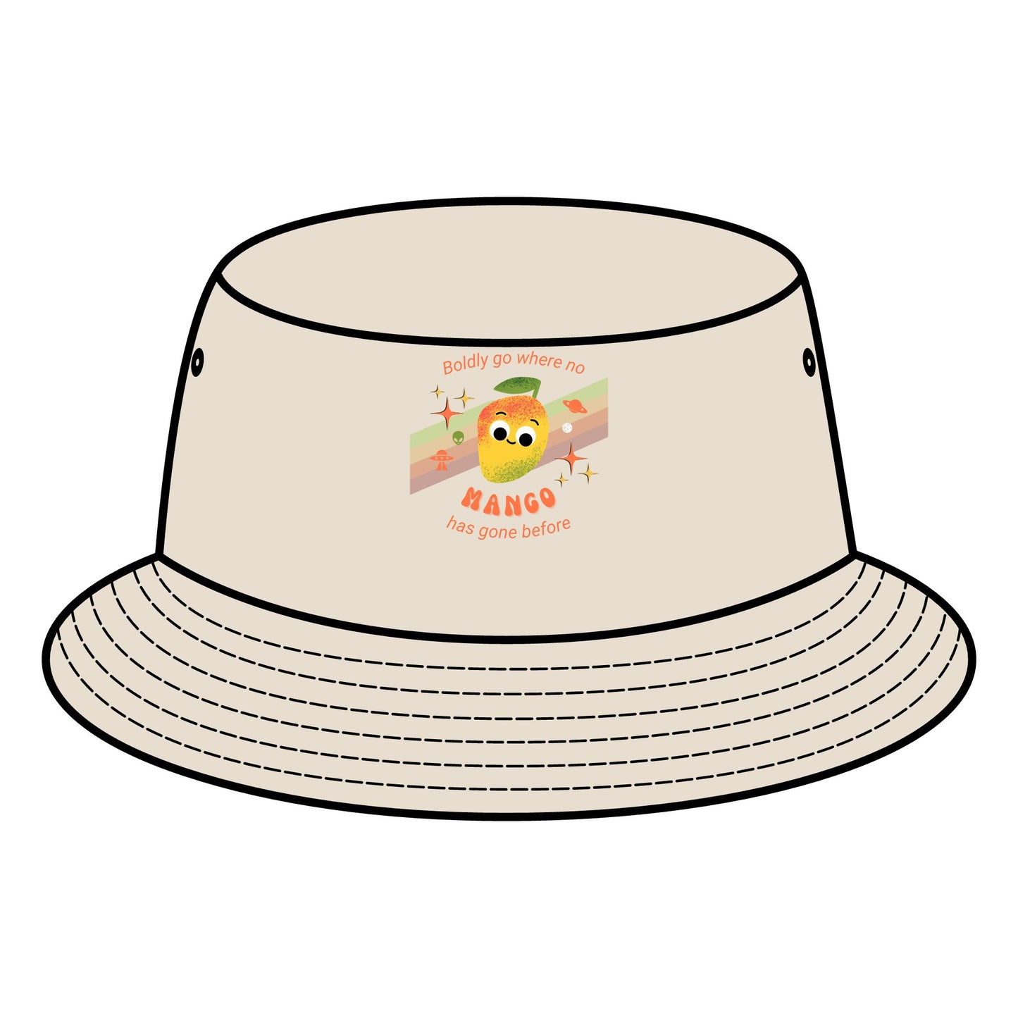Star Trek Mango Pun Vibes Bucket Hat, Summer Sun Hats, Trendy Outdoor Accessory, Gift for Fruit Lovers, Fun Vacation Headwear