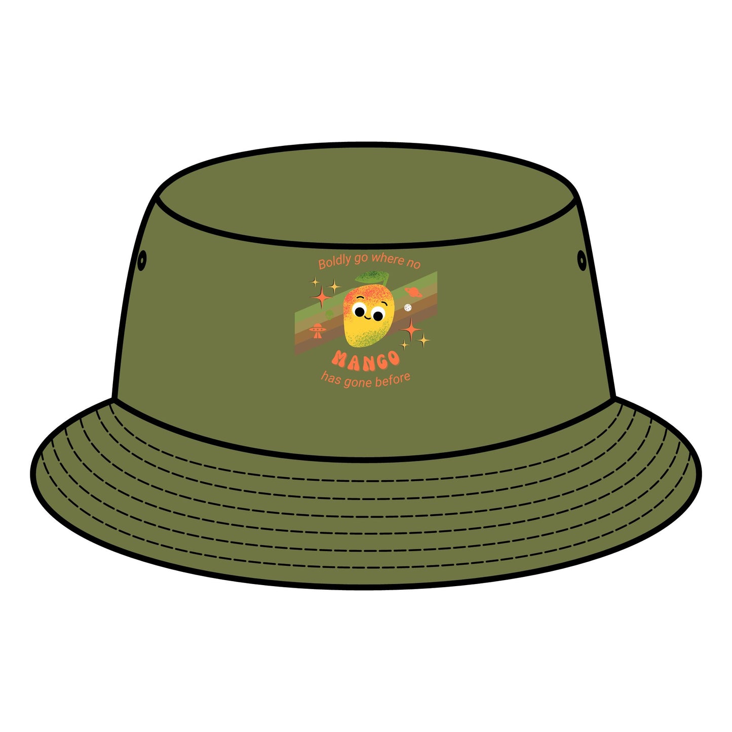 Star Trek Mango Pun Vibes Bucket Hat, Summer Sun Hats, Trendy Outdoor Accessory, Gift for Fruit Lovers, Fun Vacation Headwear