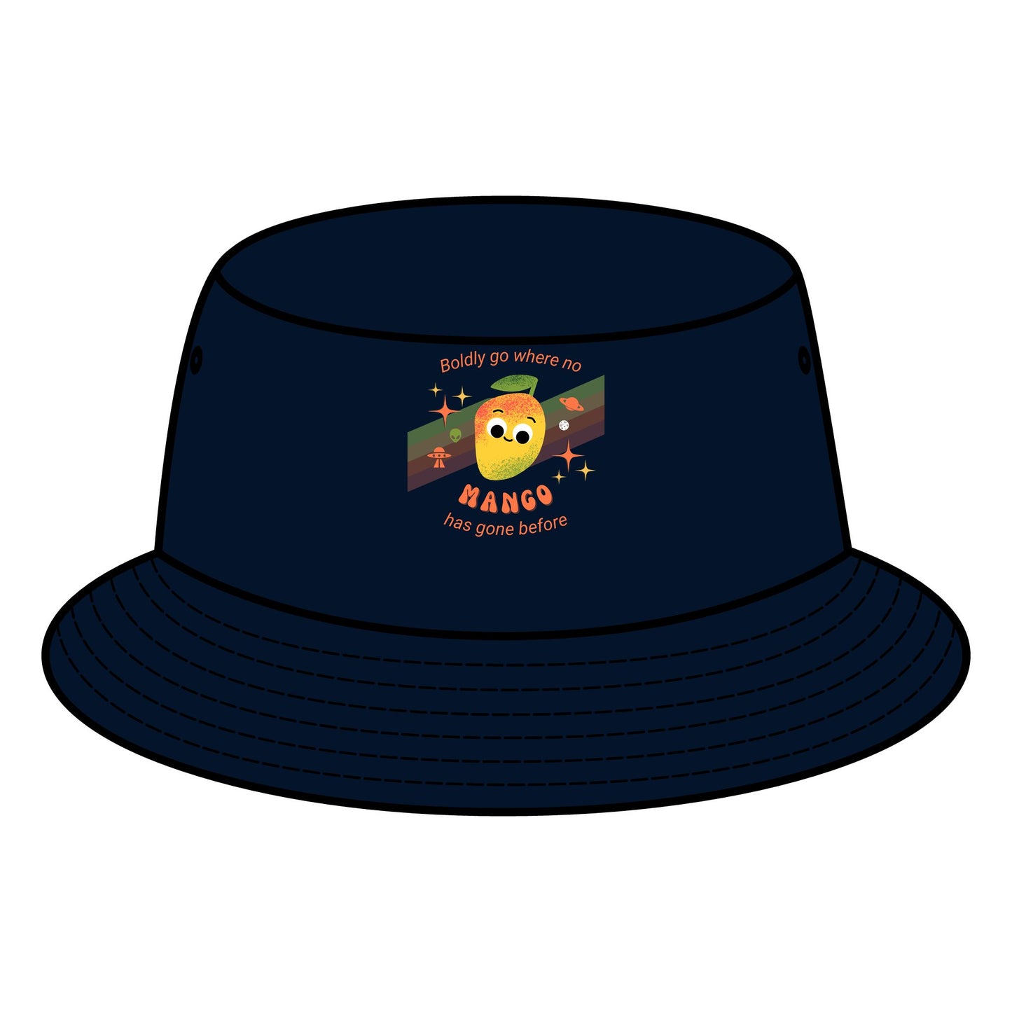 Star Trek Mango Pun Vibes Bucket Hat, Summer Sun Hats, Trendy Outdoor Accessory, Gift for Fruit Lovers, Fun Vacation Headwear