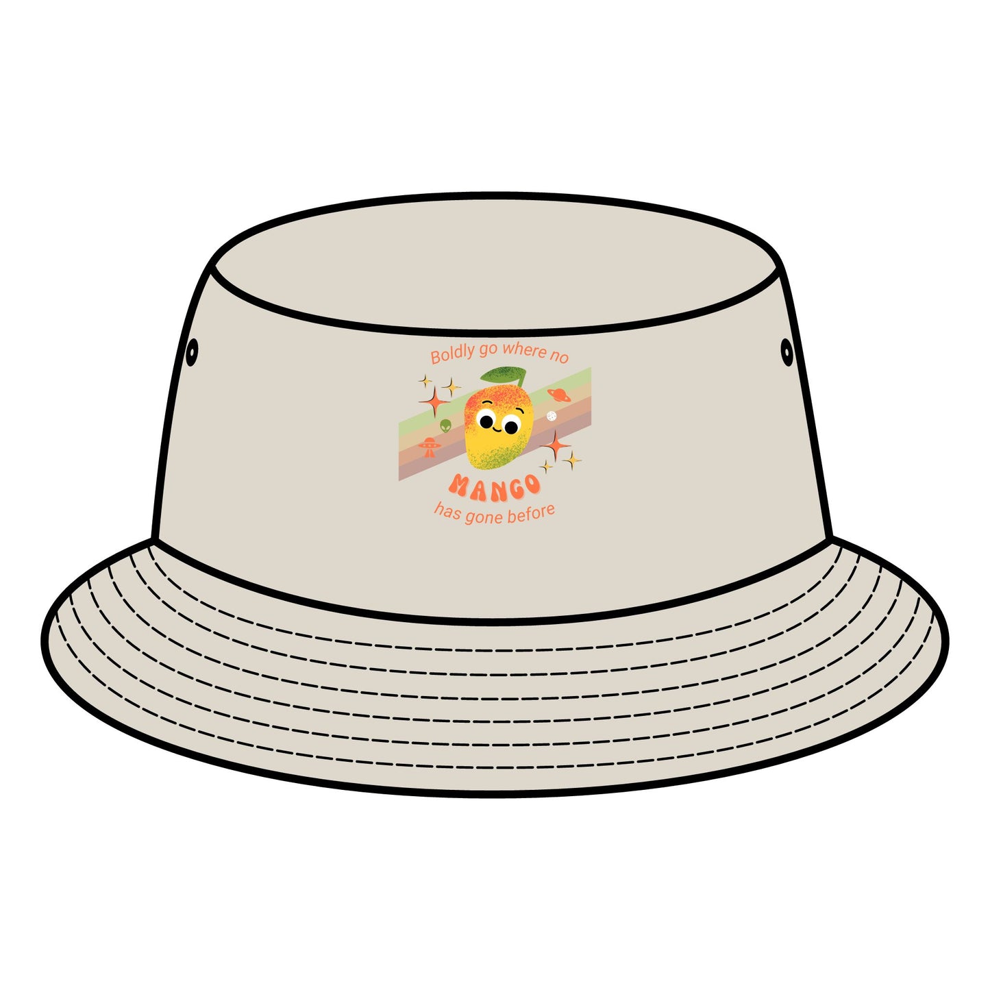 Star Trek Mango Pun Vibes Bucket Hat, Summer Sun Hats, Trendy Outdoor Accessory, Gift for Fruit Lovers, Fun Vacation Headwear