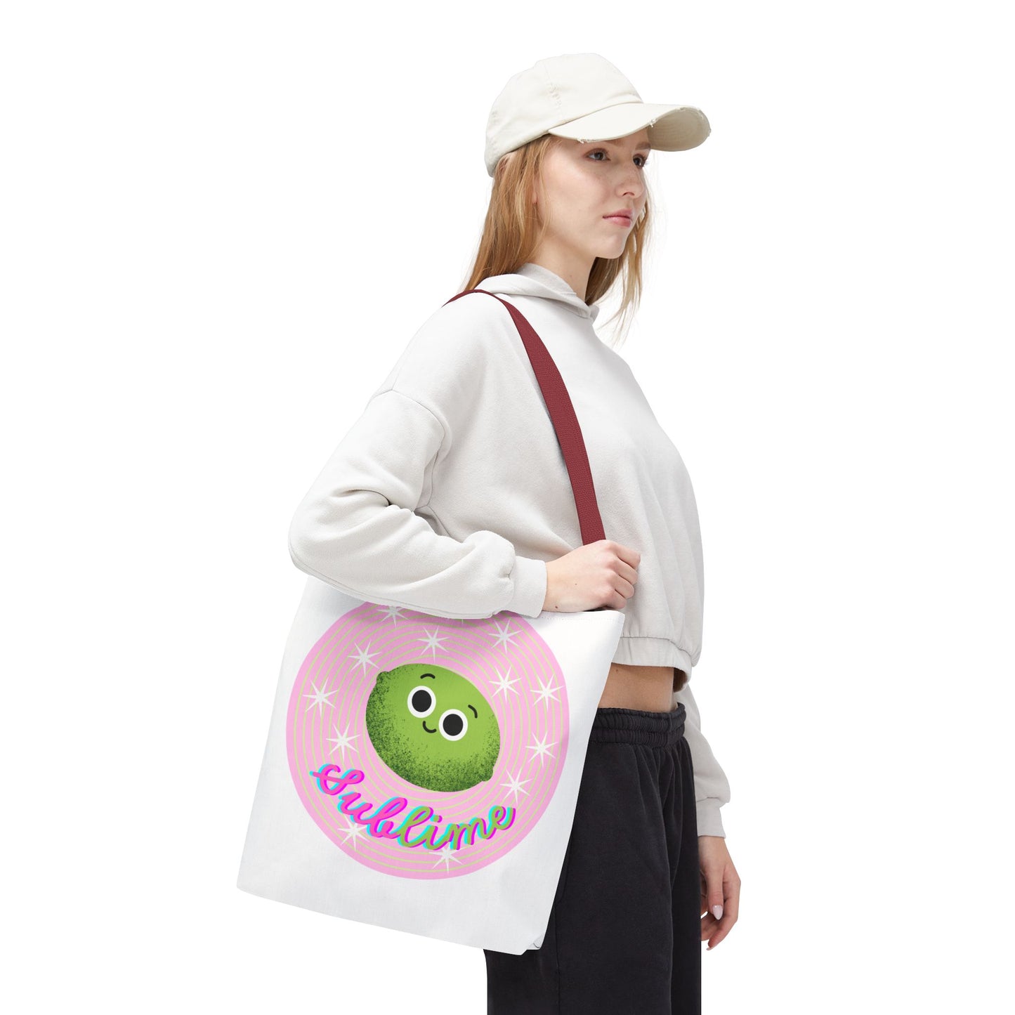 Cute Sublime Lime Tote Bag - Everyday Carry, Eco-Friendly, Gift for Fruit Lovers, Unique Shopping Bag, Fun Beach Tote