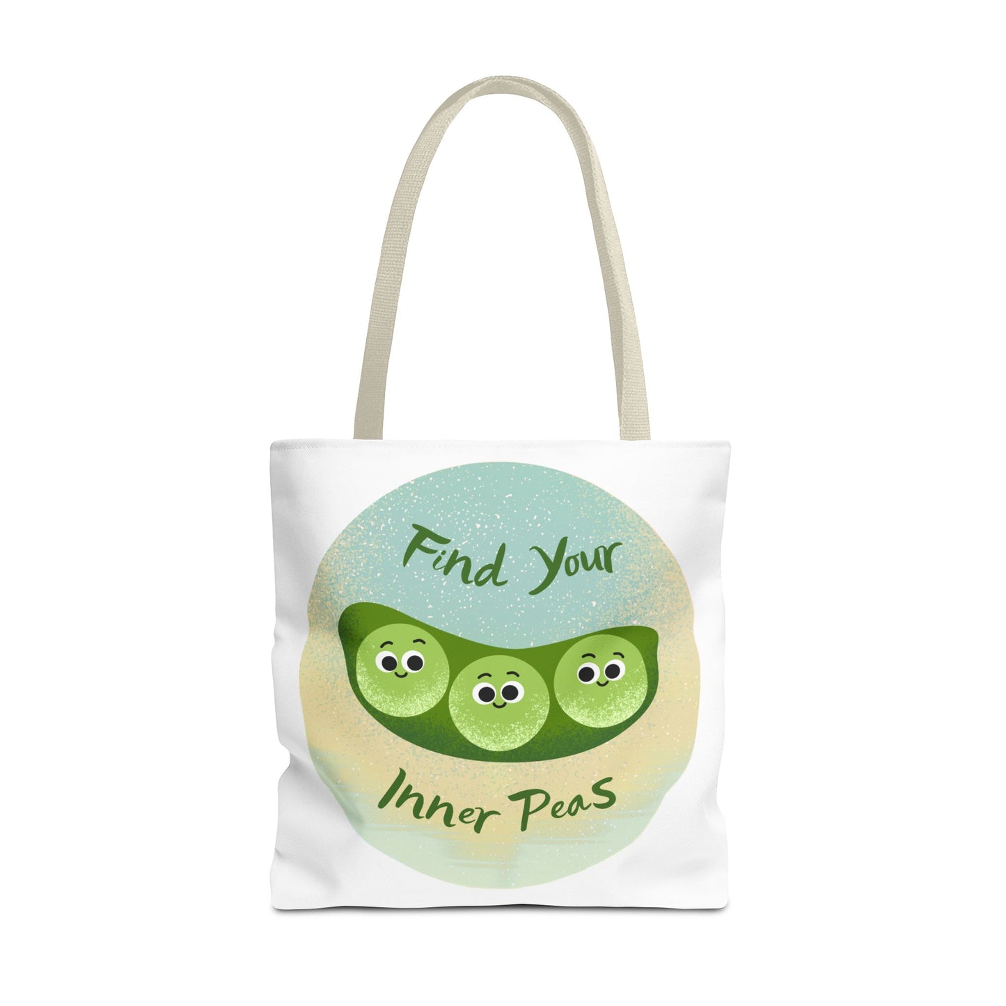 Whimsical Tote Bags - Find Your Inner Peas, Eco-Friendly Shopping Bag, Cute Gift for Gardeners, Motivational Tote, Fun Everyday Bag