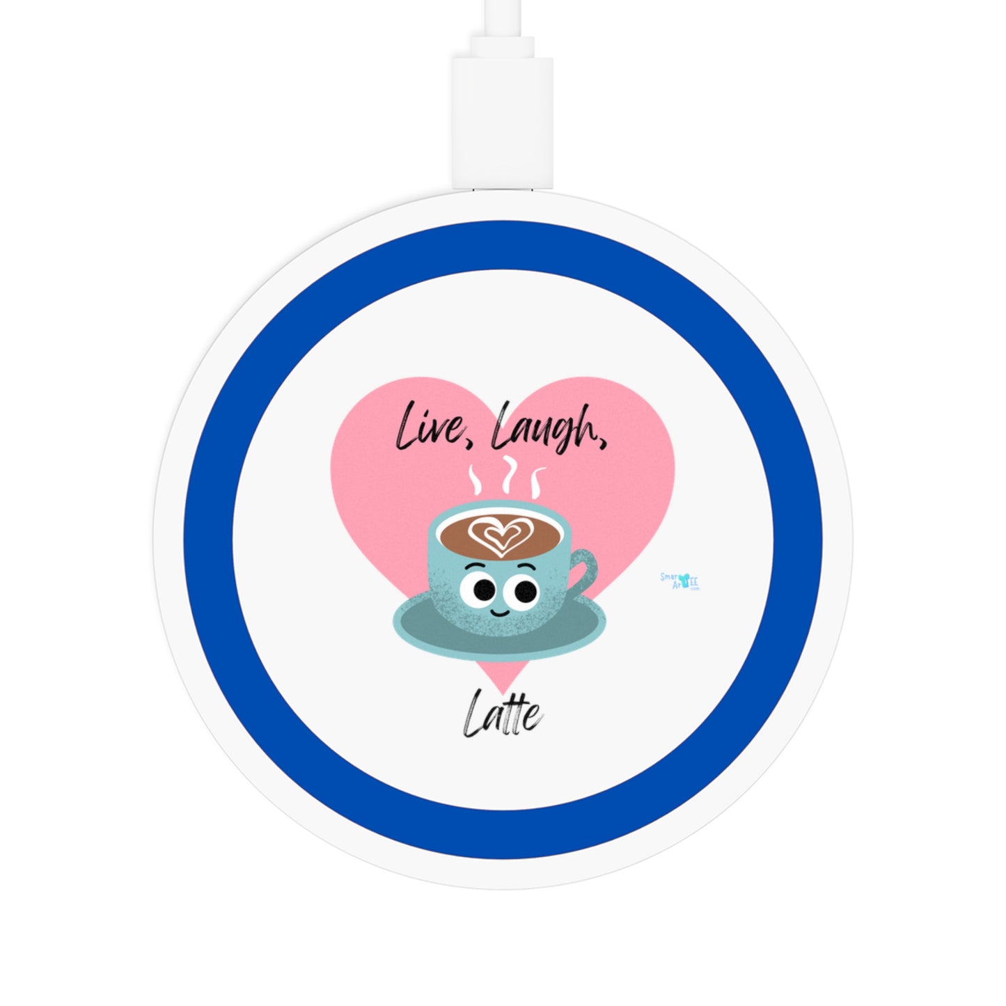 Cute Coffee Themed Wireless Charging Pad, Fun Phone Charger, Bundle With Air Pod Case, Birthday and Holiday Gift