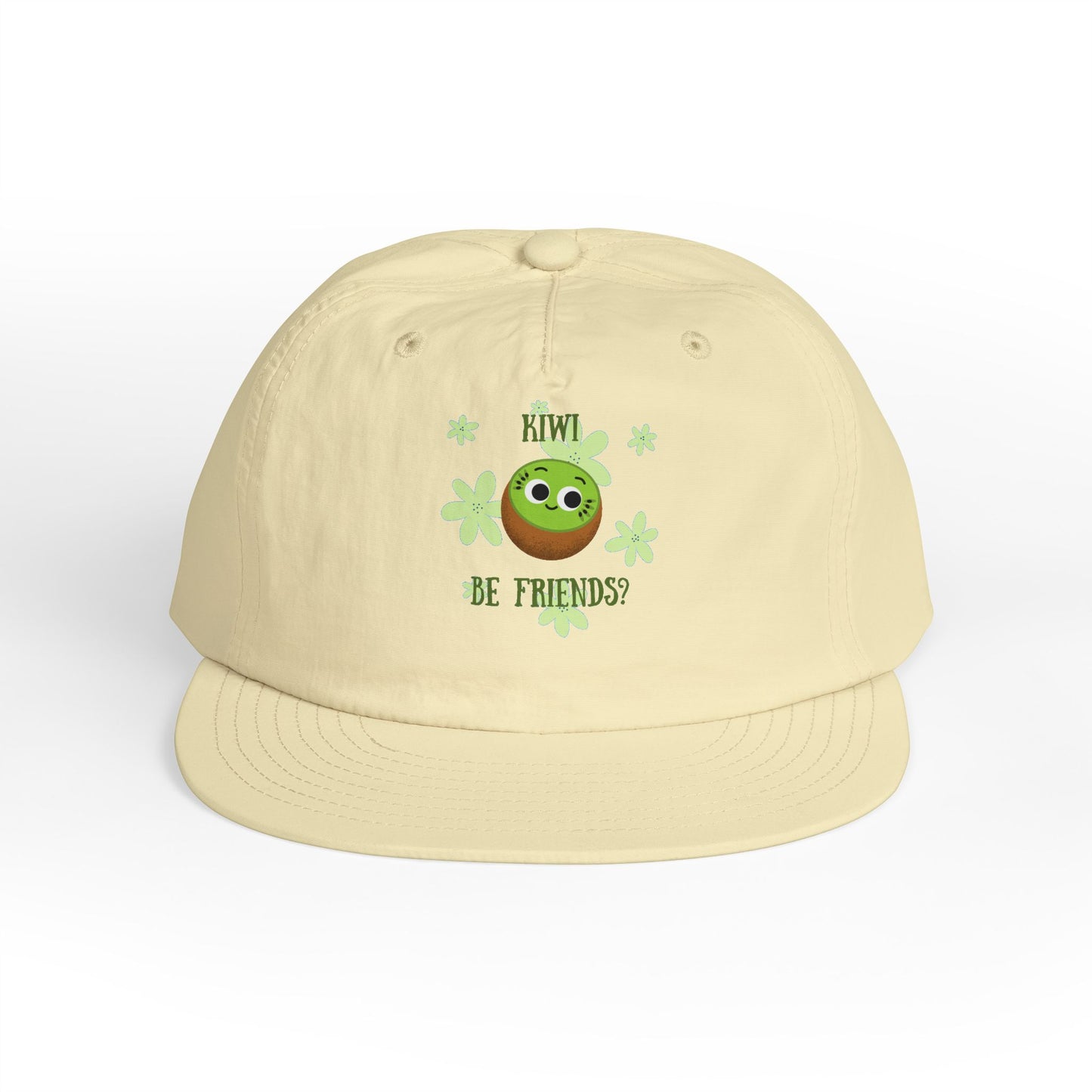 Surf Cap with Funny "Kiwi Be Friends" Design - Beach Hat, Gift for Surfers, Summer Accessory, Fun Outdoor Headwear, Vacation Style