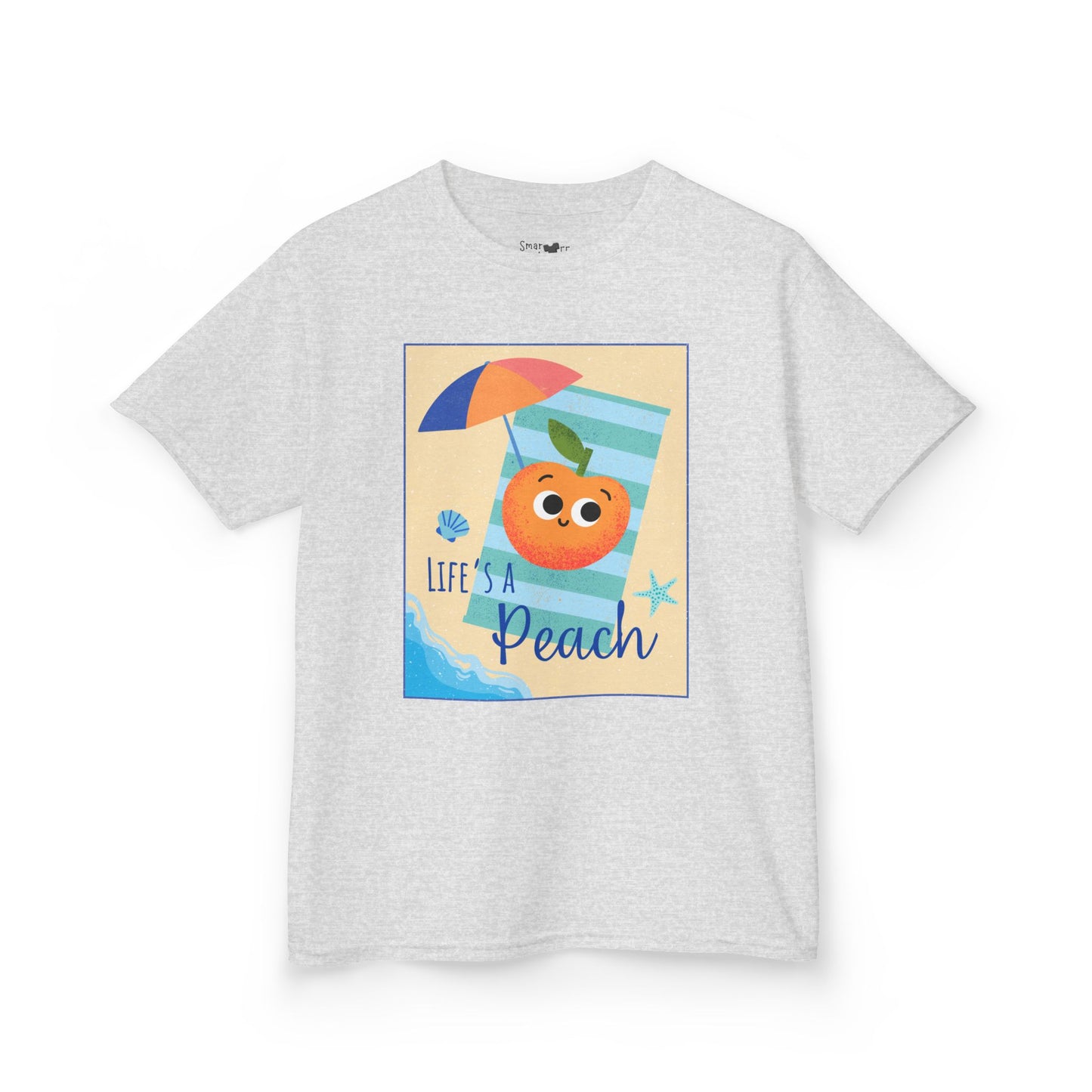 "Life's a Peach" Kids Heavy Cotton Tee – Cute Summer Shirt, Gift for Kids, Fun Casual Wear, Beach Day, Summer Vibes