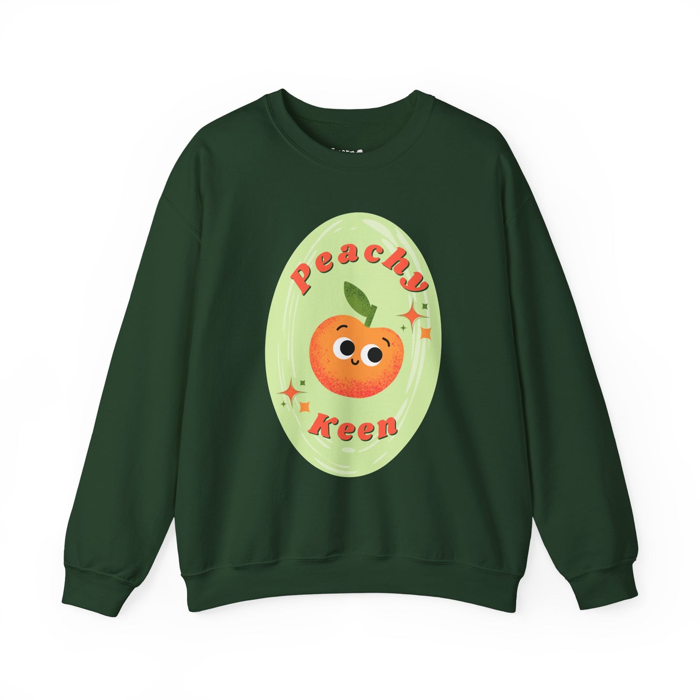 Peachy Keen Unisex Crewneck Sweatshirt, Cute Apparel, Casual Wear, Gift for Friends, Fall Style, Fun Fashion