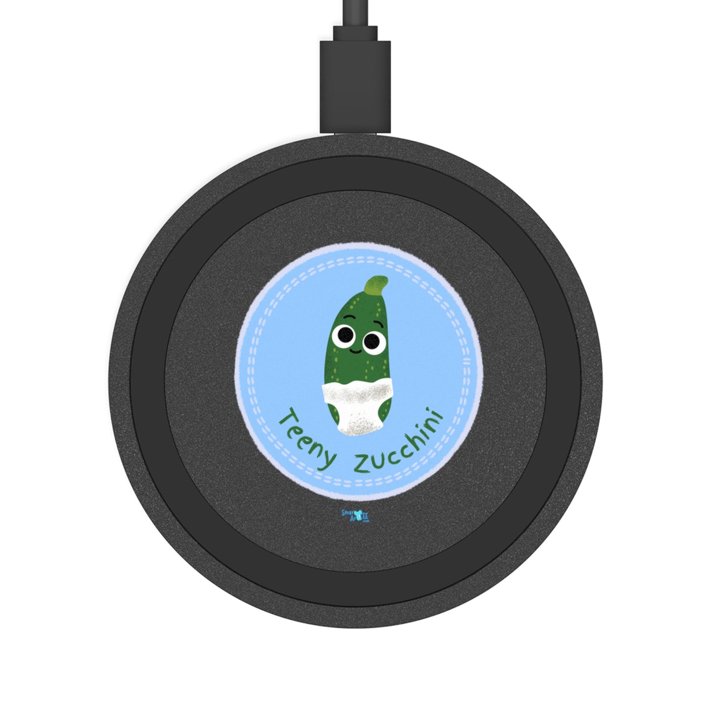 Cute Teeny Zucchini Wireless Charging Pad, Quirky Desk Accessory, Fun Gift for Veggie Lovers, Eco-Friendly Tech, Bundle With Air Pod Case