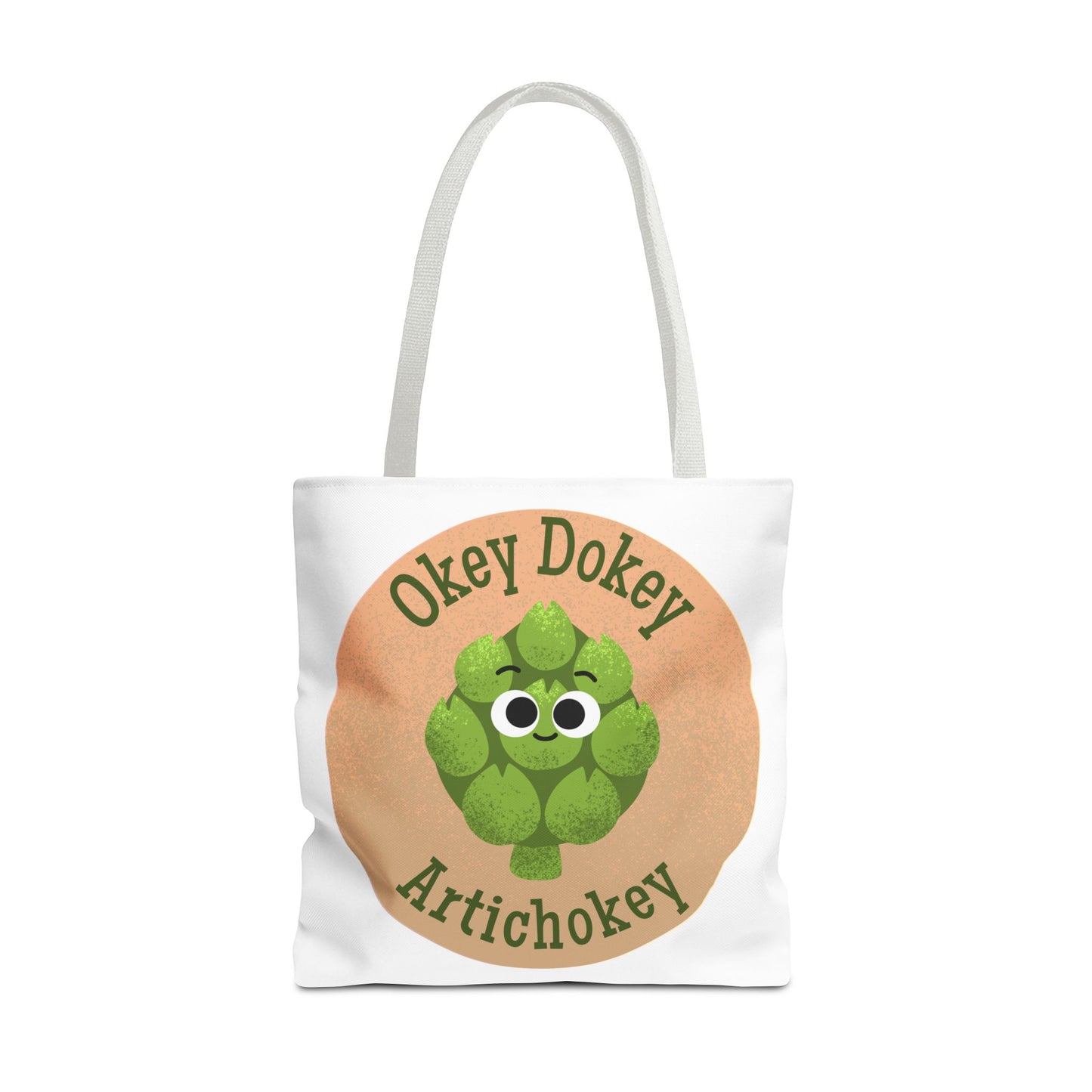Playful Artichoke Tote Bag - Okey Dokey, Reusable Shopping Tote, Eco-Friendly Gift, Fruits & Veggies Lover, Cute Grocery Bag