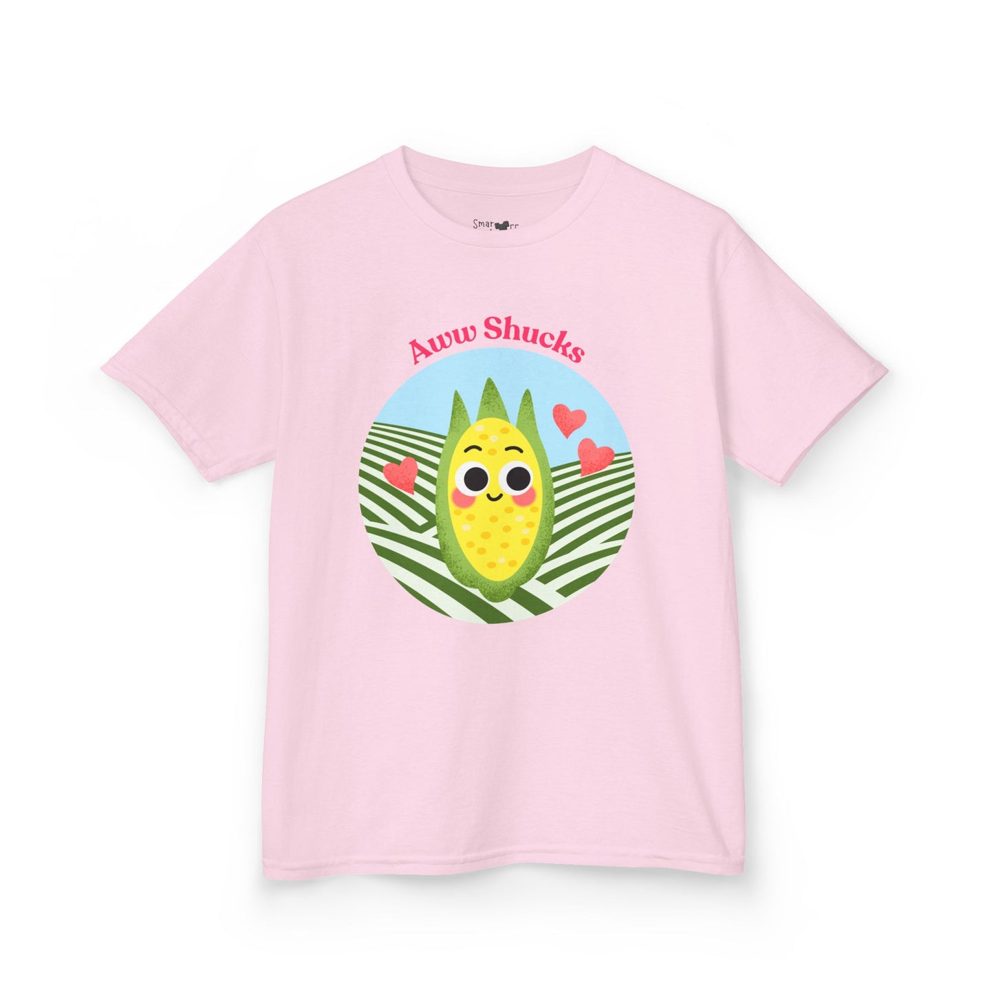 Cute Kids Tee with Aww Shucks Corn Design, Fun Summer Shirt for Children, Ideal for Birthdays, Playdates, and Family Outings, Youth Apparel