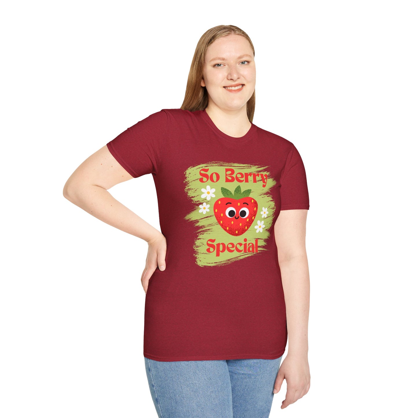 So Berry Special Unisex Softstyle T-Shirt | Cute Strawberry Graphic Pun Tee, Fun Gift for Friends, Summer Vibes, Birthday, Casual Wear