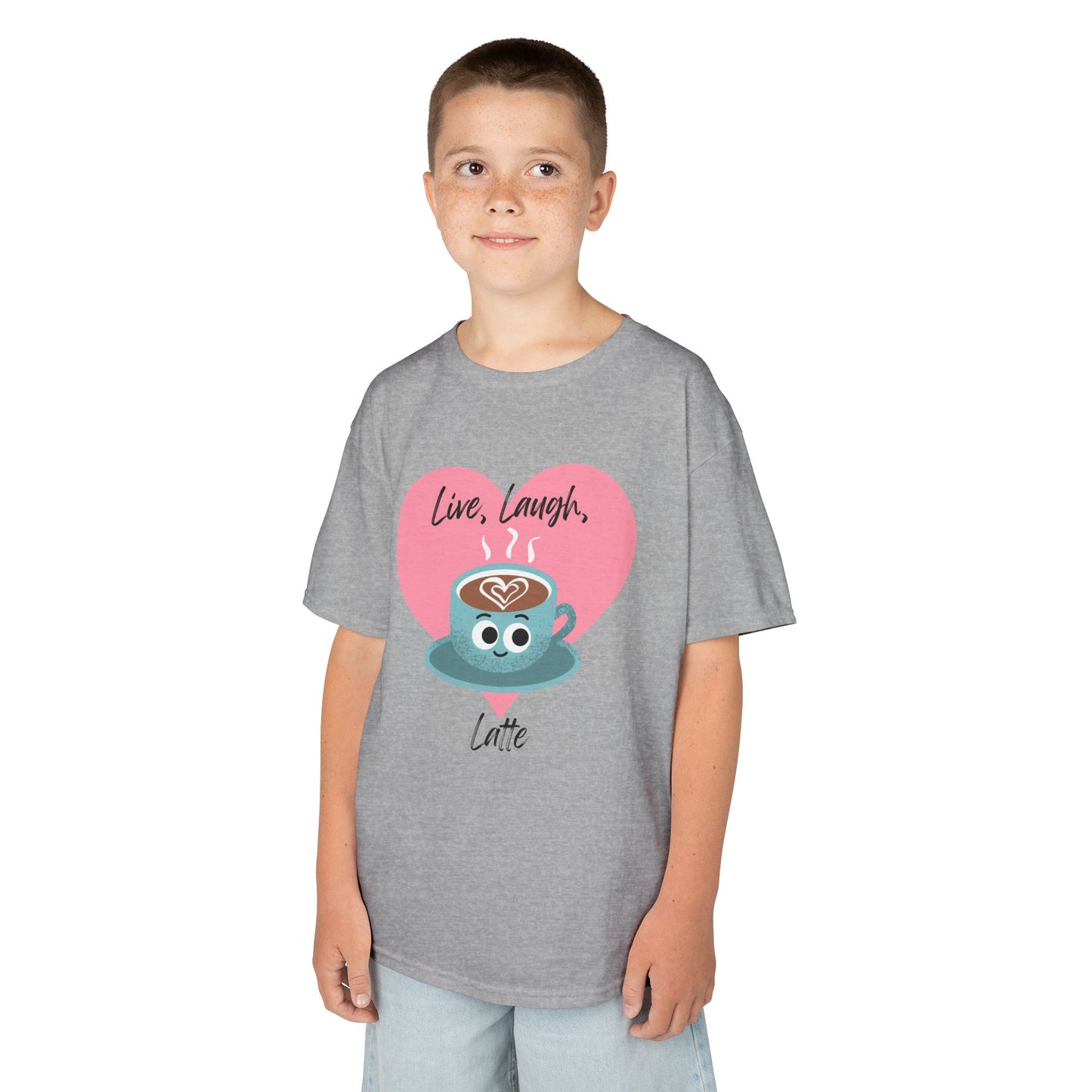 Cute Latte Kids Tee, Kids Cotton Shirt, Coffee Lover Shirt, Live Laugh Love Tee, Fun Gift for Kids