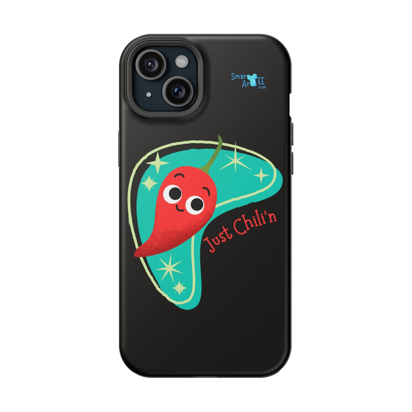 Chili Themed Phone Case, Just Chilin' Design, Fun Accessory, Unique Gift, Vibrant Protection, Perfect for Foodies, Holiday Cheer