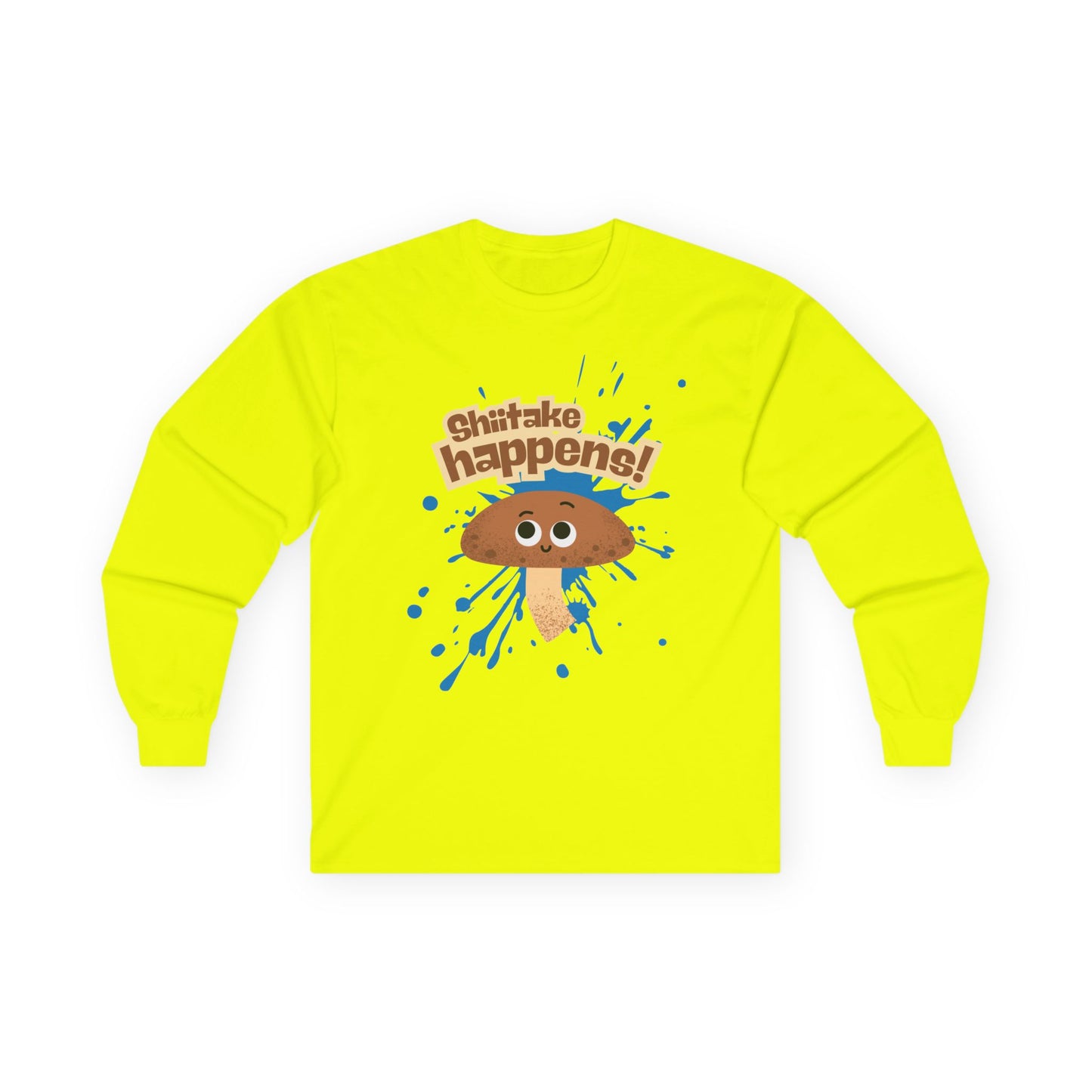 Shiitake Happens Long Sleeve Tees, Funny Stuff Happens Mushroom Shirt, Unisex Apparel, Gift for Mushroom Lovers, Casual Wear, Quirky Humor Tee