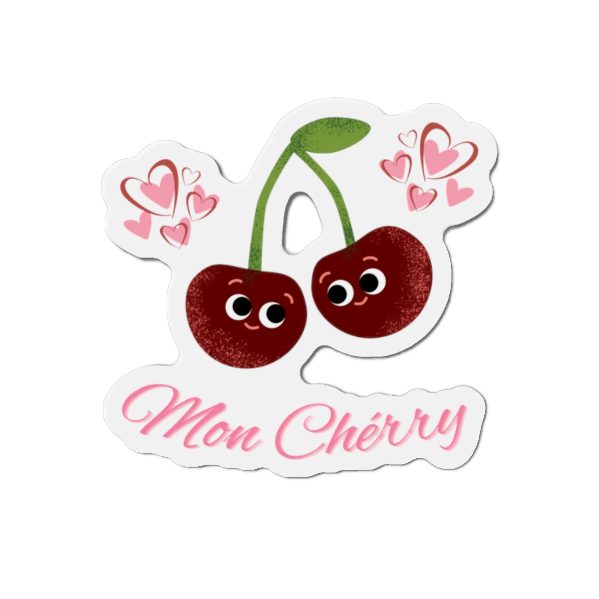Cute Cherry Die-Cut Magnets, Fun Refrigerator Decor, Gifts for Friends, Mon Cherry Design, Cute Kitchen Accessories, Home Decorations