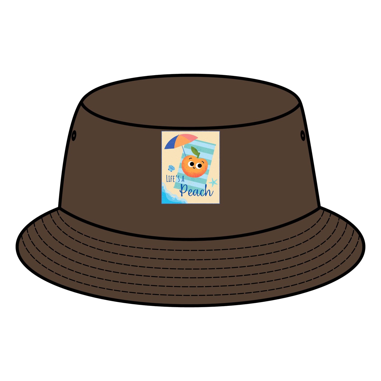 Stylish Bucket Hat with Fun Peach Pun Design, Summer Accessories, Beach Hats, Vacation Cap, Cute Sun Protection