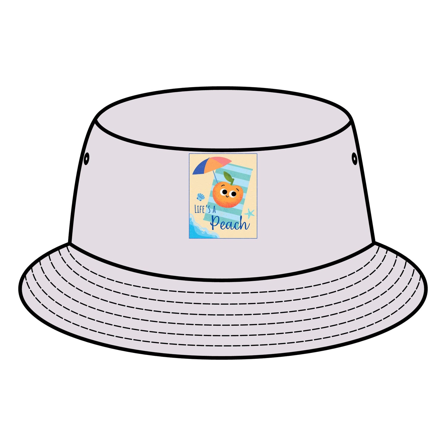 Stylish Bucket Hat with Fun Peach Pun Design, Summer Accessories, Beach Hats, Vacation Cap, Cute Sun Protection