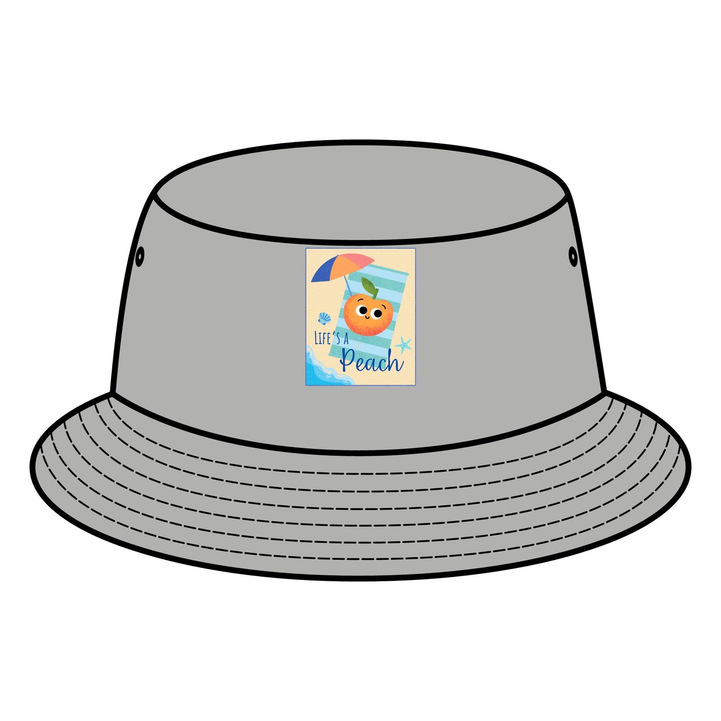 Stylish Bucket Hat with Fun Peach Pun Design, Summer Accessories, Beach Hats, Vacation Cap, Cute Sun Protection