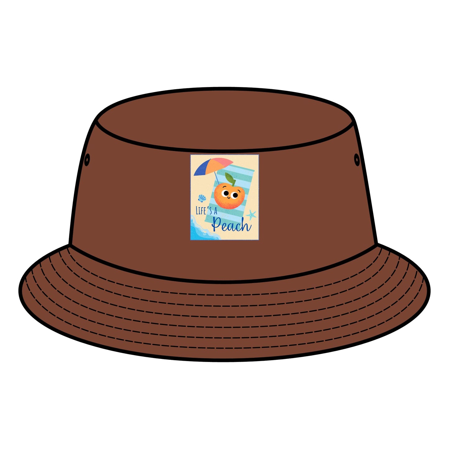 Stylish Bucket Hat with Fun Peach Pun Design, Summer Accessories, Beach Hats, Vacation Cap, Cute Sun Protection