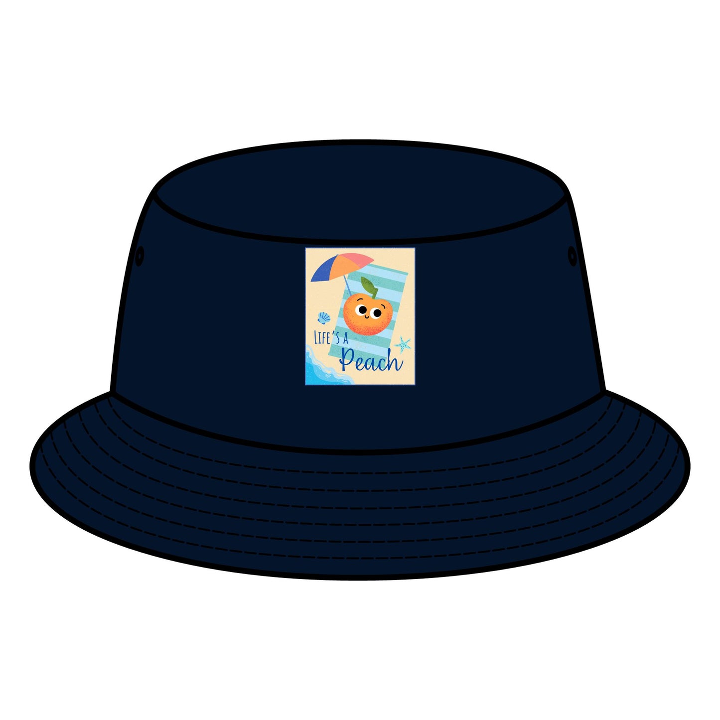 Stylish Bucket Hat with Fun Peach Pun Design, Summer Accessories, Beach Hats, Vacation Cap, Cute Sun Protection
