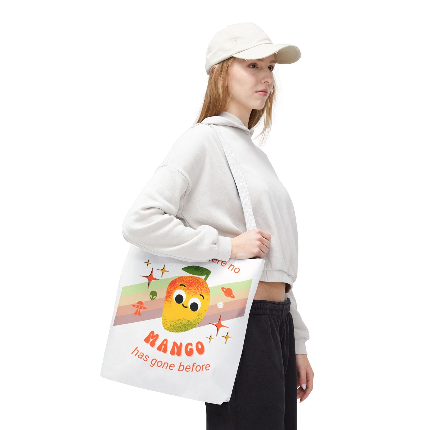 Playful Mango Tote Bag - Fun Fruit Carryall, Eco-Friendly Shopping Bag, Cute Beach Tote, Travel Bag, Gift for Fruit Lovers