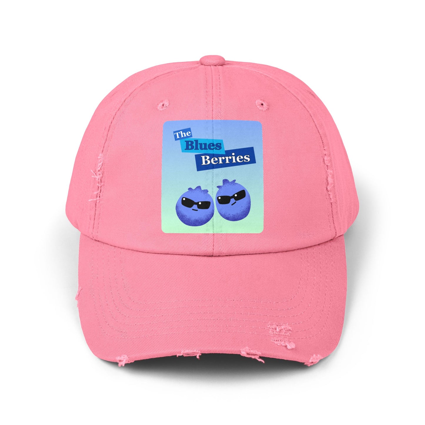 Unisex Distressed Cap with Blues Berries Design, Trendy Gift for Fruit Lovers, Cool Summer Accessory, Casual Outfit Essential, Fun Hats