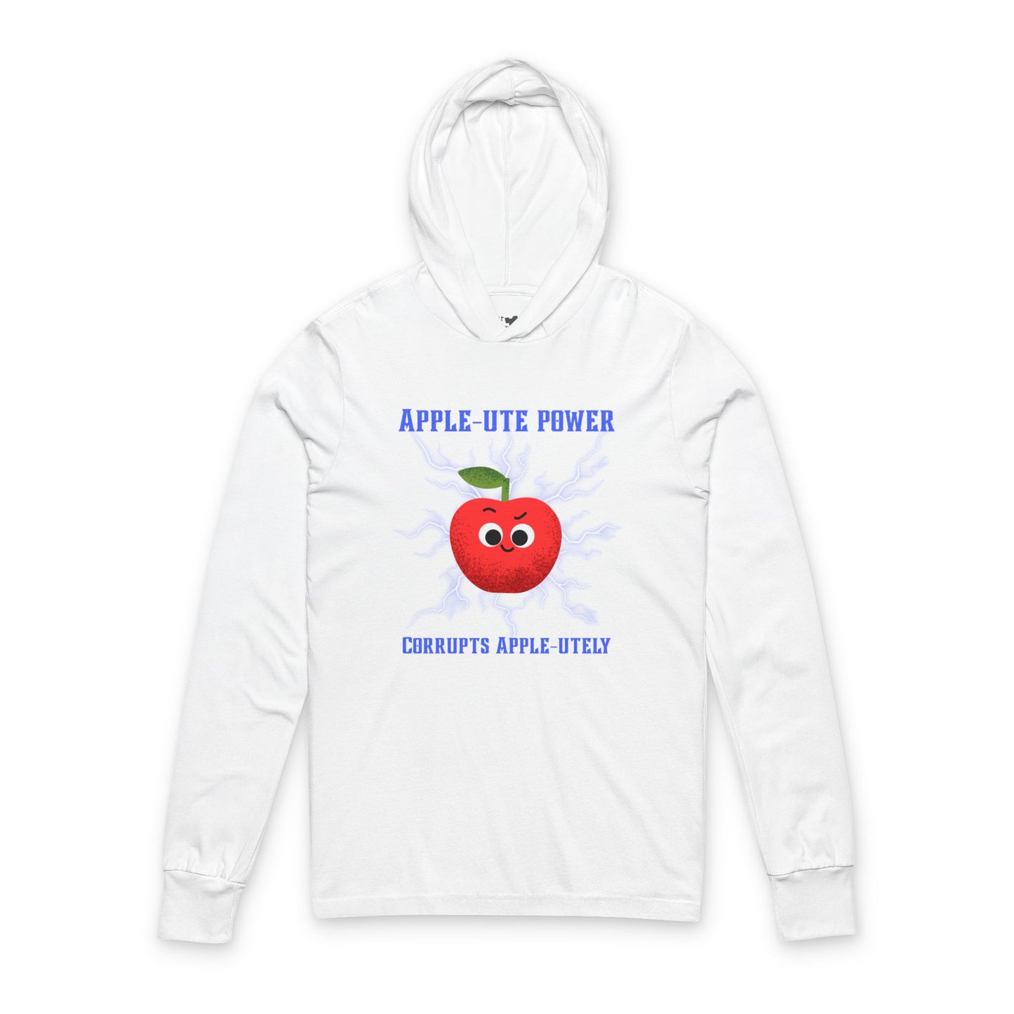 Apple Power Unisex Hooded Long Sleeve Shirt | Cute Fruit Pun, Funny Hooded Pullover, Unique Design