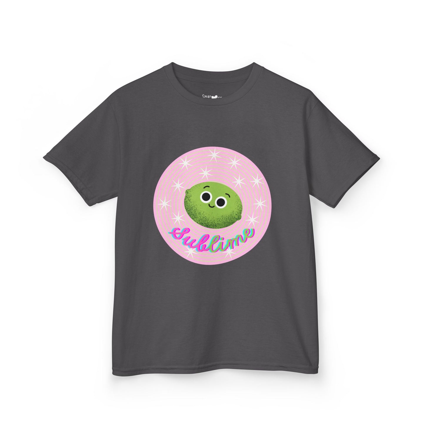 Kids Sublime Tee with Cute Lime Character, Fun Kids Shirt, Gift for Birthdays, Playdates, Summer Outfits, Cute Apparel