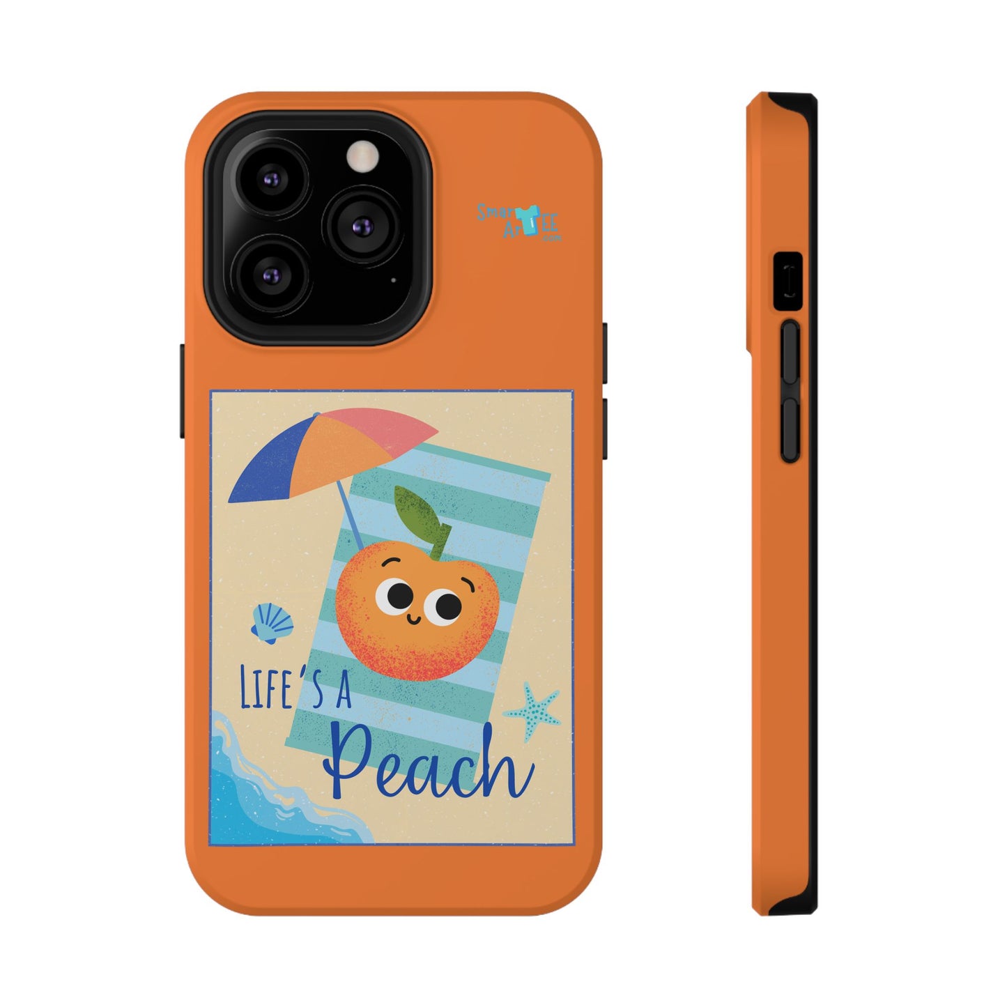 Cute Life's a Peach Phone Case, Impact-Resistant Cell Phone Cover, Summer Accessory, Gift for Fruit Lovers, Beach Vibes