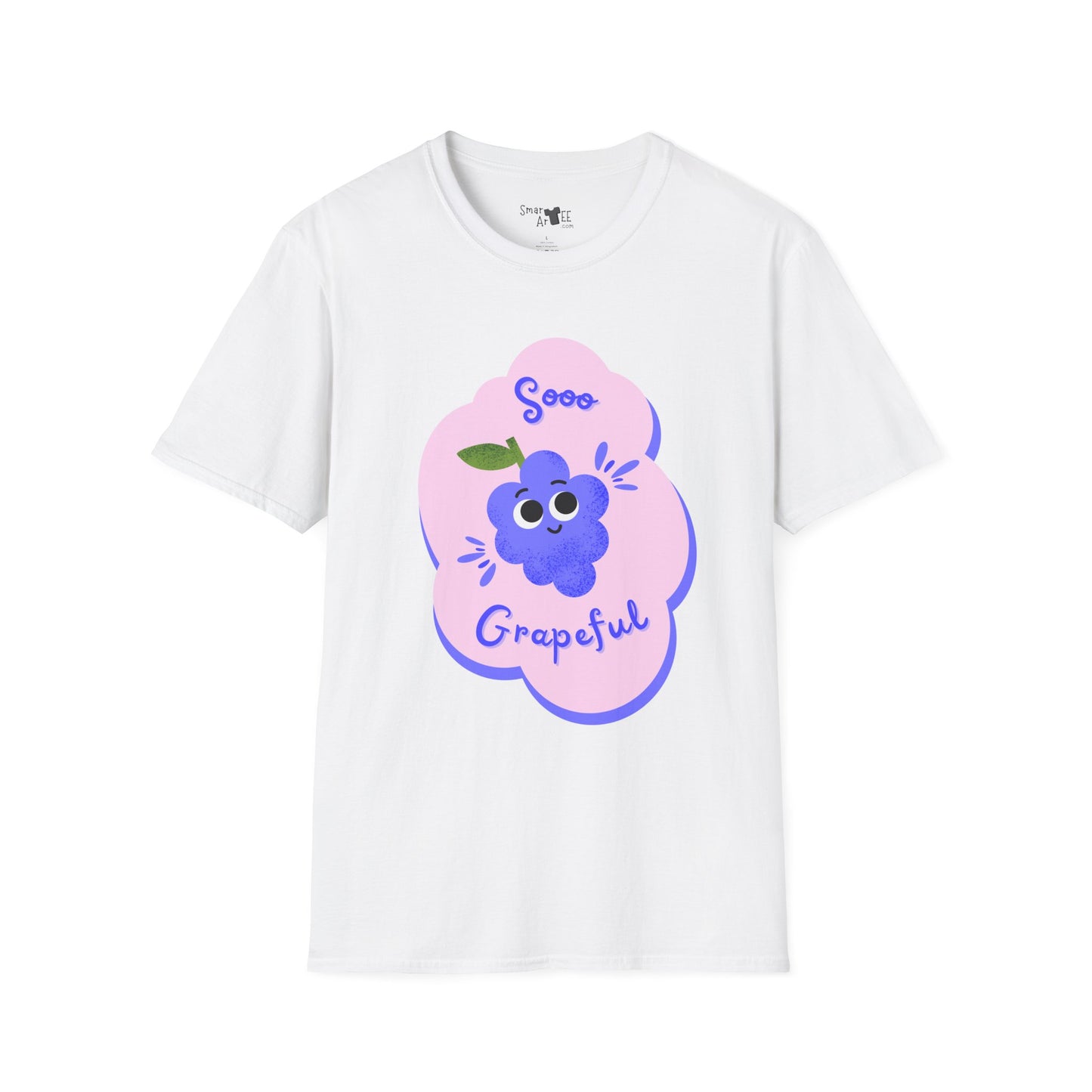 Sooo Grapeful Unisex Softstyle T-Shirt - Cute and Quirky Graphic Tee for Everyday Comfort | Perfect Gift for Fruit Lovers and Summer Fun