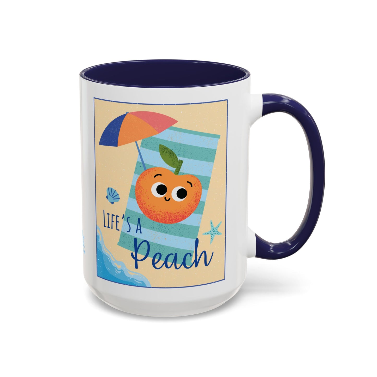 Whimsical Life's a Peach Coffee Mug - 11 oz & 15 oz, Funny Fruit Pun Mugs, Great Gift Idea For All Fun Lovers