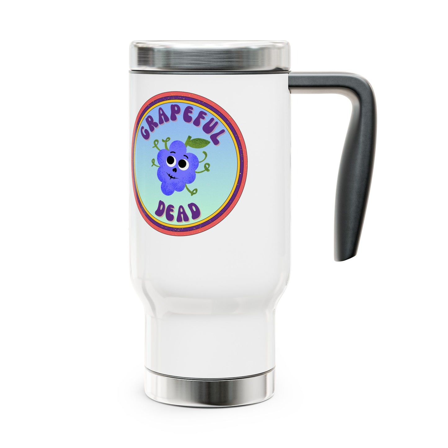 Grateful Dead Travel Mug, 14oz Stainless Steel Coffee Cup, Unique Gift for Music Lovers, Fun Road Trip Companion, Eco-Friendly Drinkware