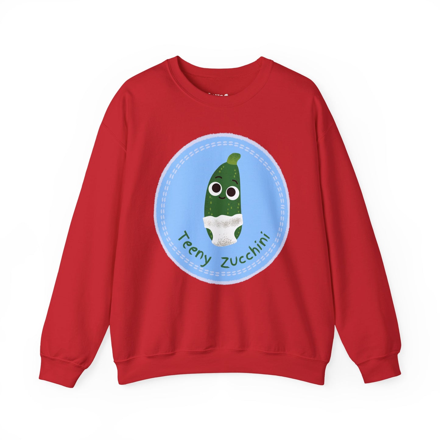 Cute Teeny Zucchini Crewneck Sweatshirt | Funny Gift for Foodies | Cozy Unisex Fashion | Perfect for Gardening Lovers