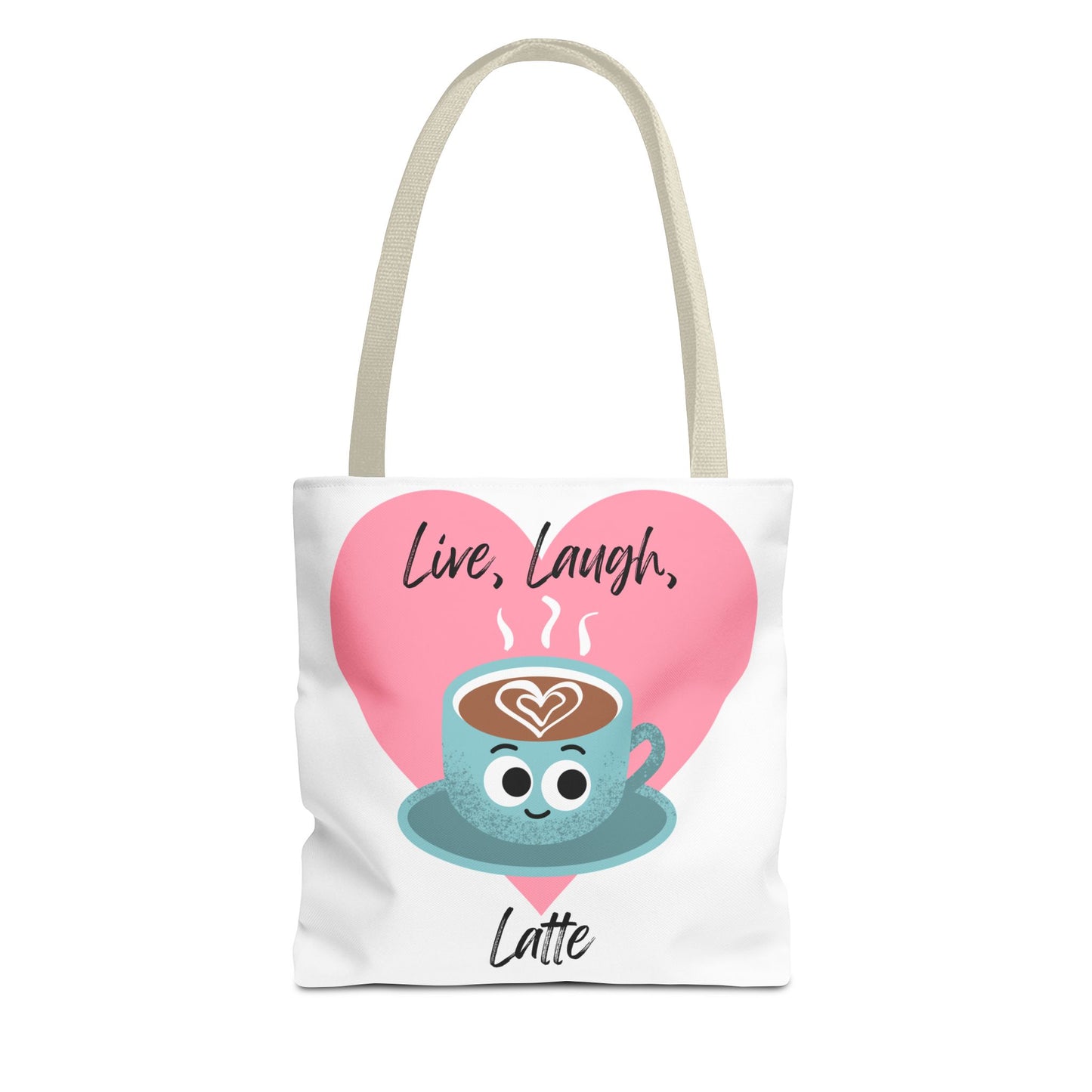 Cute Coffee Tote Bag - Live, Laugh, Latte - Perfect Gift for Coffee Lovers, Casual Carryall, Eco-Friendly, Everyday Use