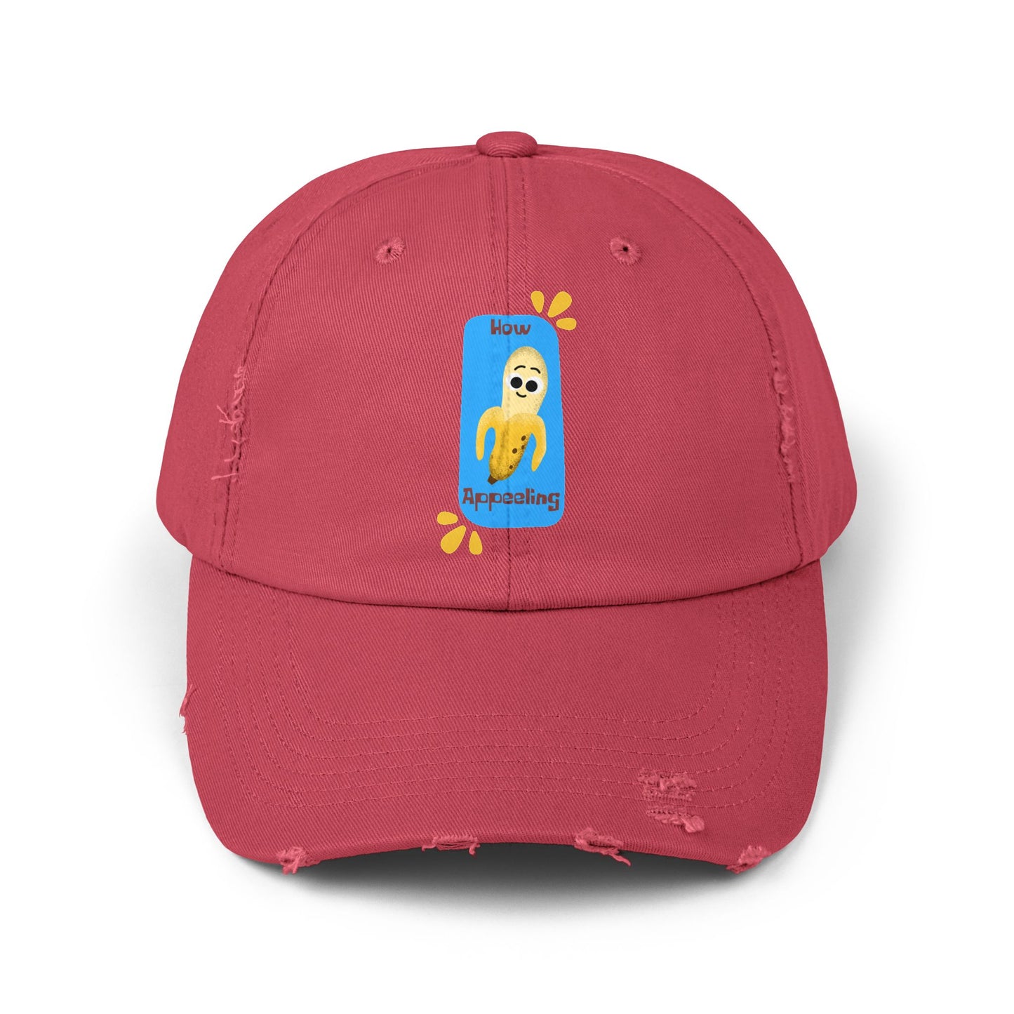 Unisex Distressed Cap with Fun Banana Pun Graphic, Casual Hat Gift for Friends, Summer Accessory, Birthday Present, Trendy Hats