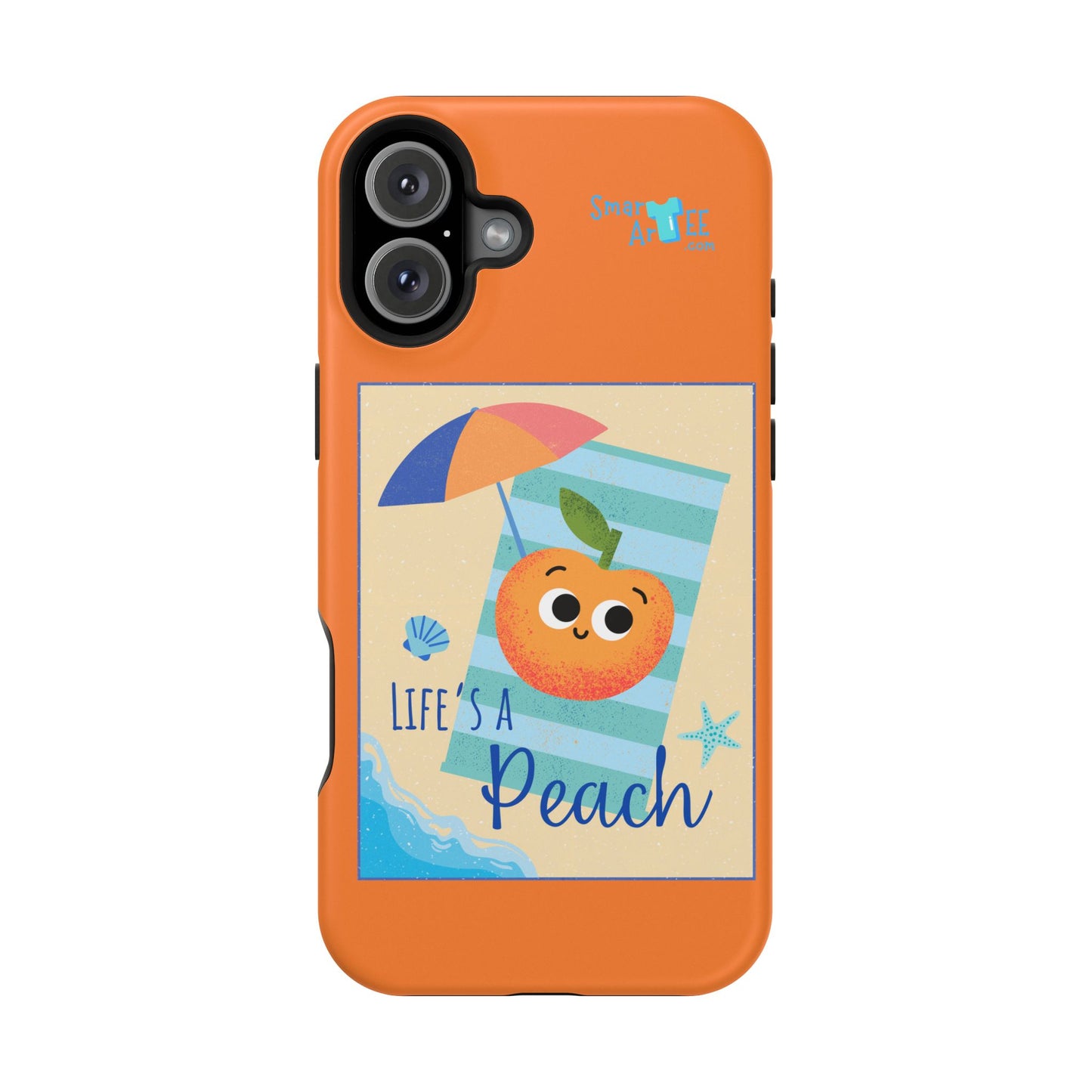 Cute Life's a Peach Phone Case, Impact-Resistant Cell Phone Cover, Summer Accessory, Gift for Fruit Lovers, Beach Vibes