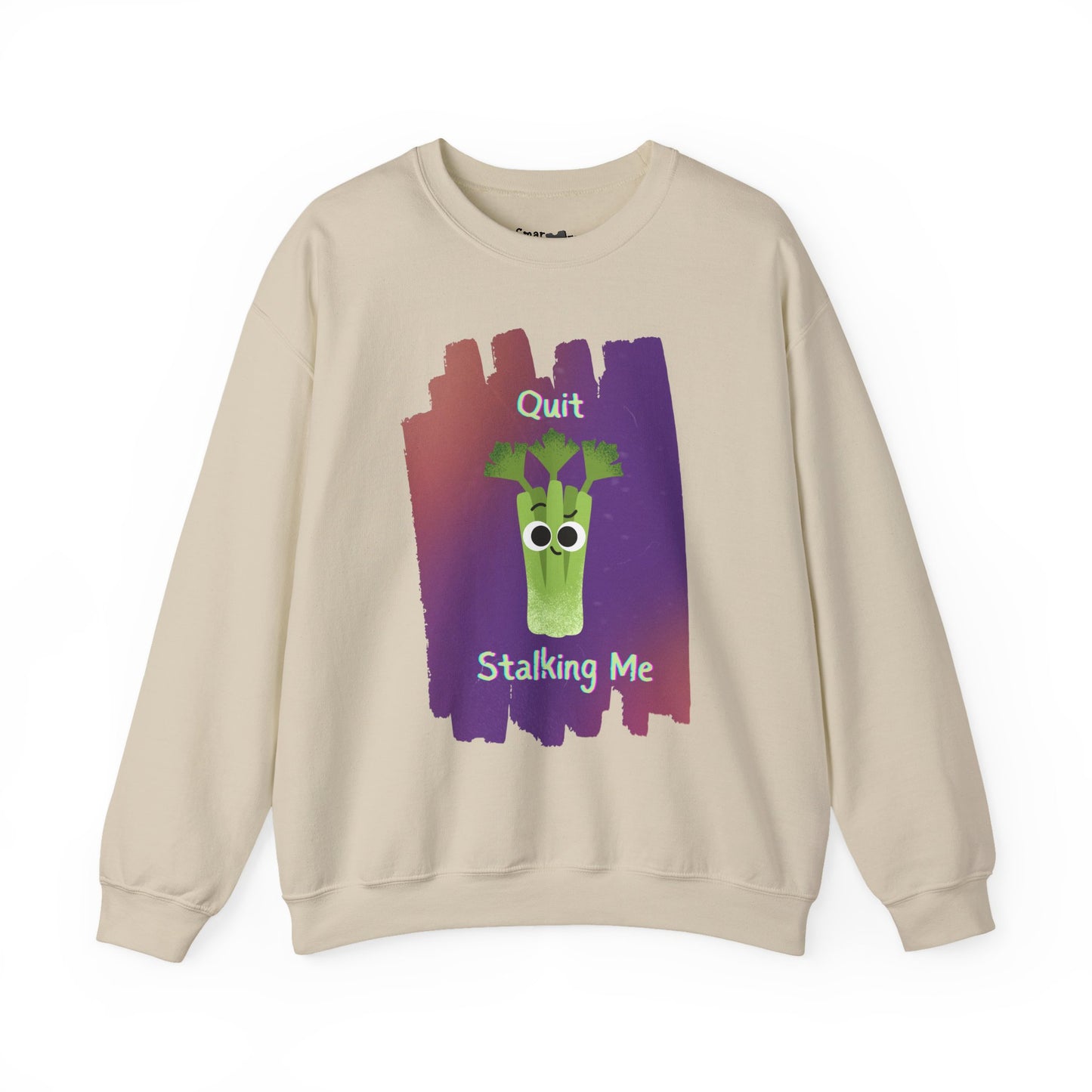 Funny Celery Pun Sweatshirt, Graphic on Front, Quit Stalking Me Crewneck, Unisex Crewneck, Quirky Graphic Pullover