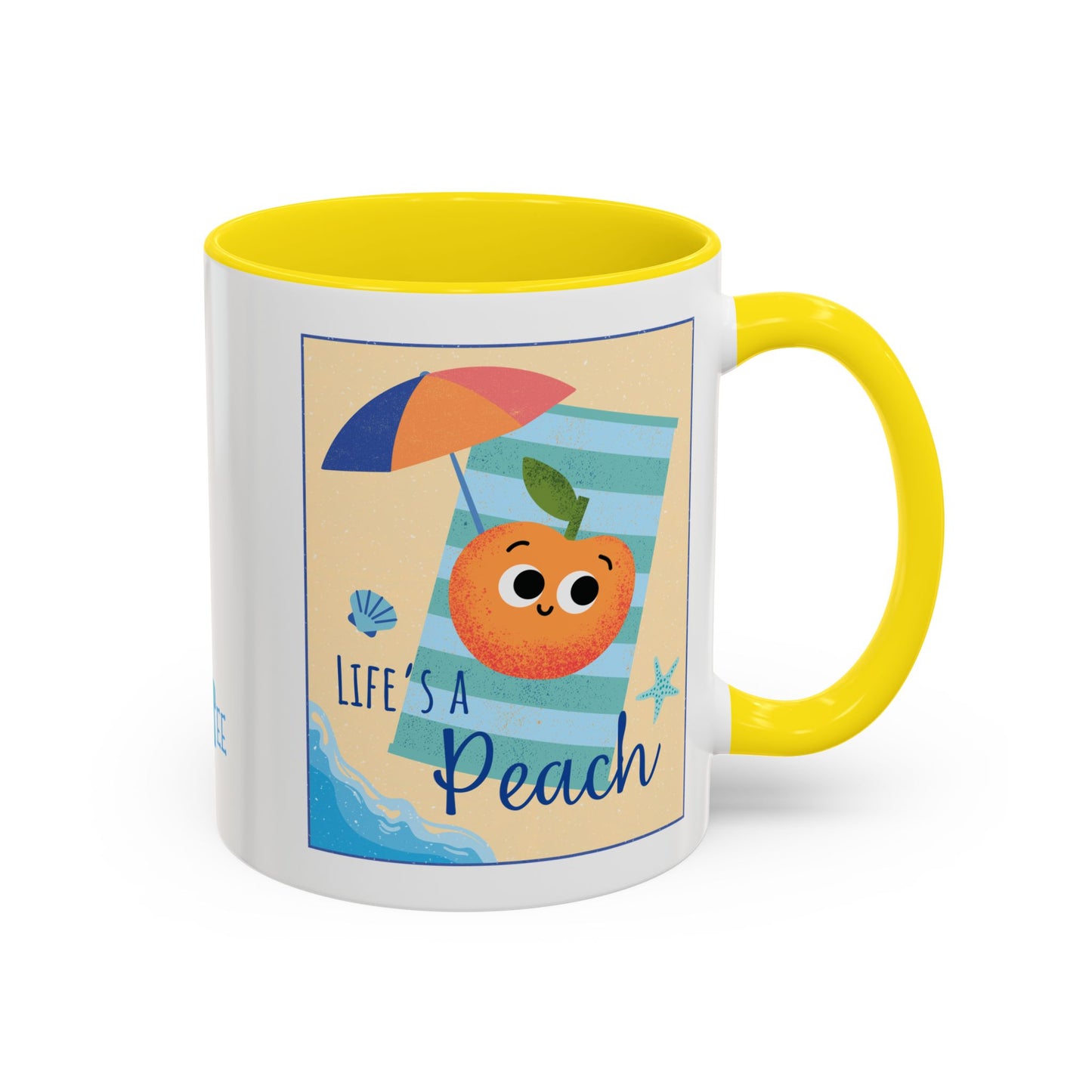 Whimsical Life's a Peach Coffee Mug - 11 oz & 15 oz, Funny Fruit Pun Mugs, Great Gift Idea For All Fun Lovers