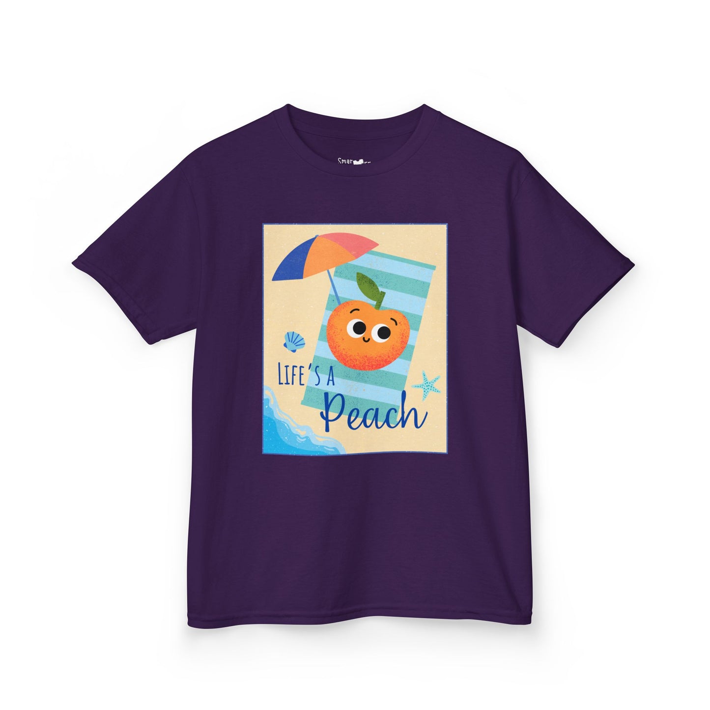 "Life's a Peach" Kids Heavy Cotton Tee – Cute Summer Shirt, Gift for Kids, Fun Casual Wear, Beach Day, Summer Vibes