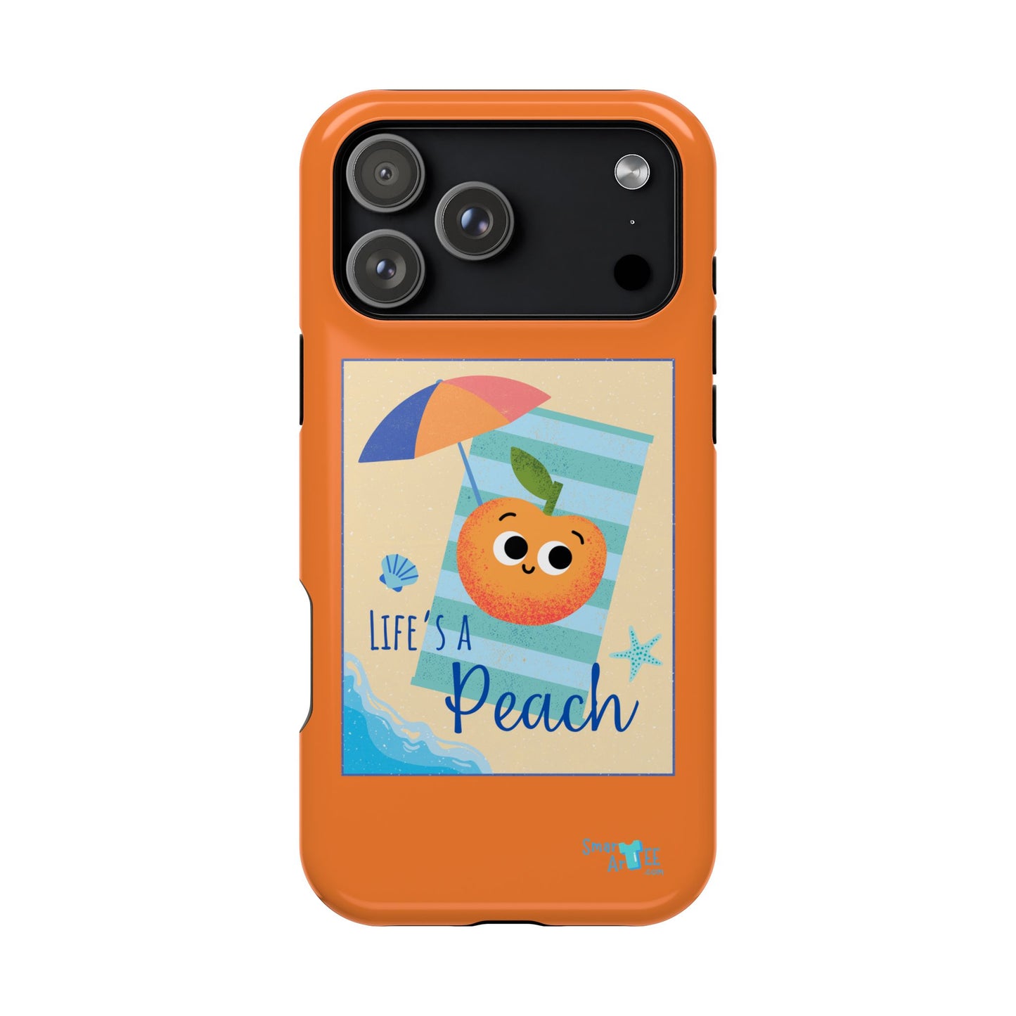 Cute Life's a Peach Phone Case, Impact-Resistant Cell Phone Cover, Summer Accessory, Gift for Fruit Lovers, Beach Vibes