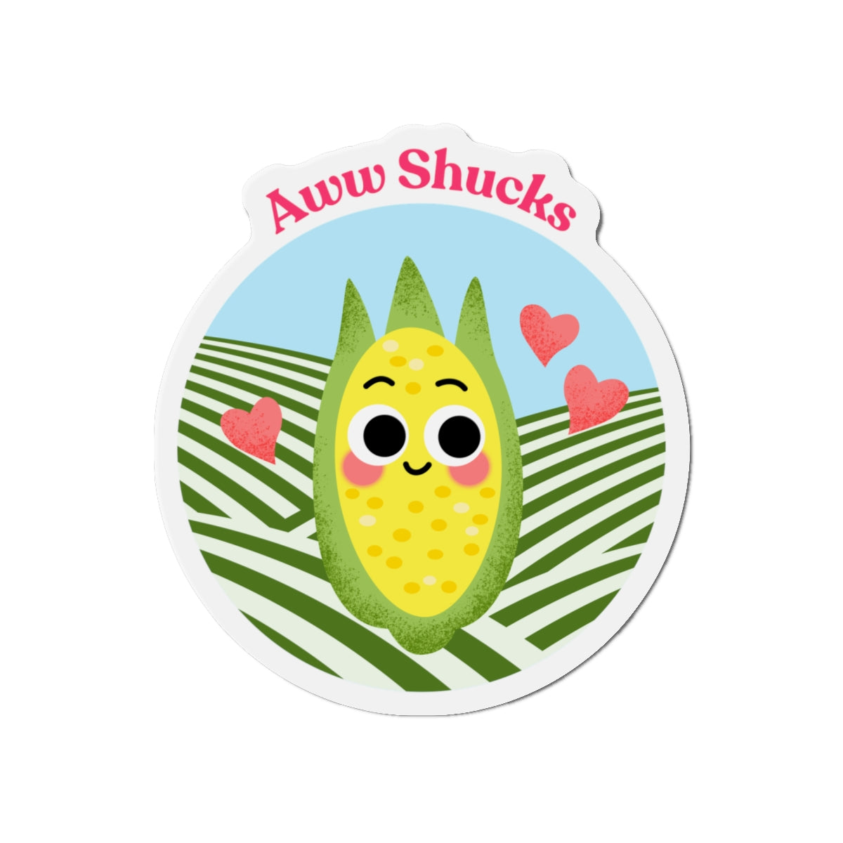 Aww Shucks Die-Cut Magnet, Cute Corn Magnet, Kitchen Decor, Farmhouse Decor, Gift for Farmers, Fun Refrigerator Magnet
