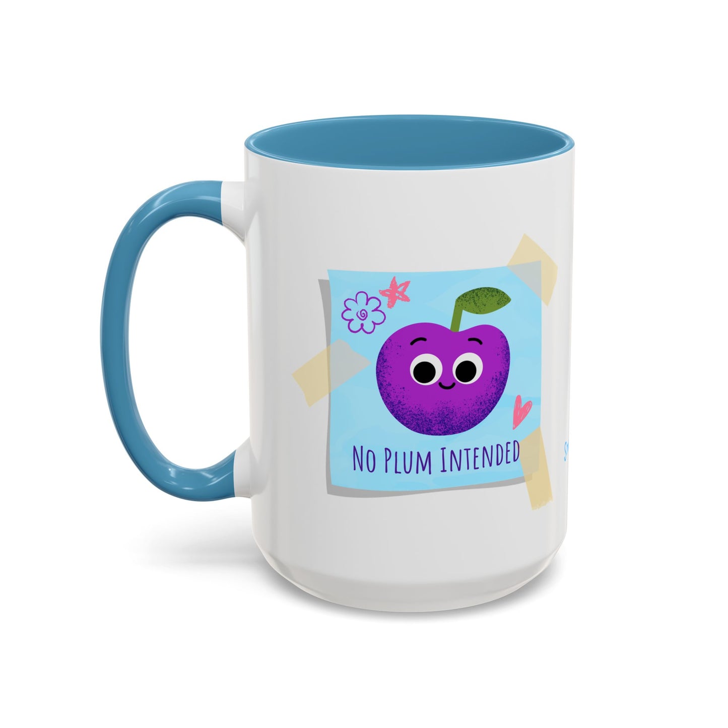 Playful Plum Coffee Mug, Cute Gift for Teachers, Friends, Humor Mug, Fun Kitchen Decor, Unique Cup for Any Occasion