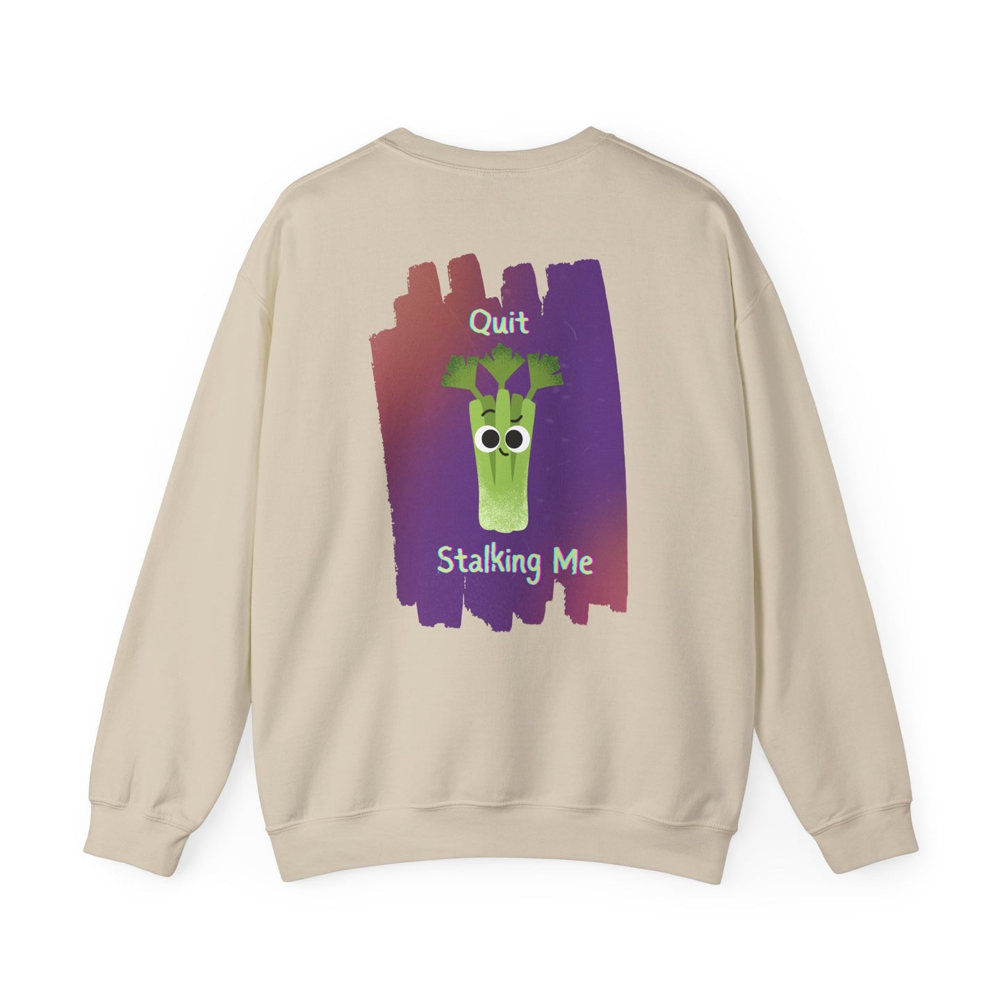 Funny Celery Stalk Pun Sweatshirt, Large Graphic on Back, Cute Celery Graphic on Front, Unisex Crewneck, Funny Sweatshirt, Casual Wear