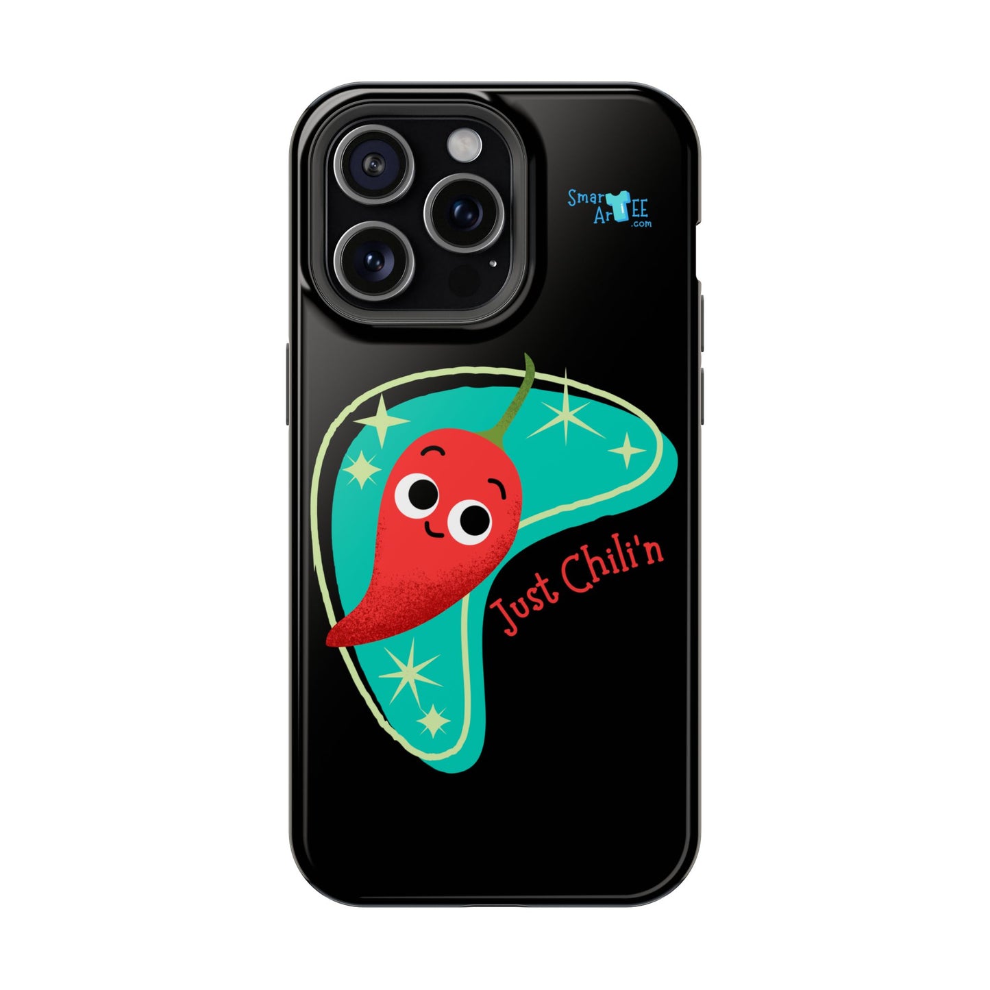 Chili Themed Phone Case, Just Chilin' Design, Fun Accessory, Unique Gift, Vibrant Protection, Perfect for Foodies, Holiday Cheer
