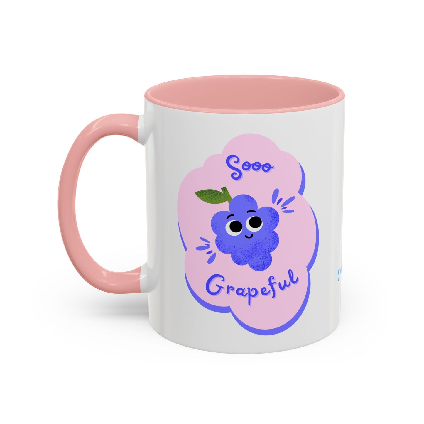Soo Grapeful Coffee Mug, Funny Cartoon Mug, Cute Ceramic Mug, Gift for Coffee Lovers, Birthday Mug, Colorful Accent Mug