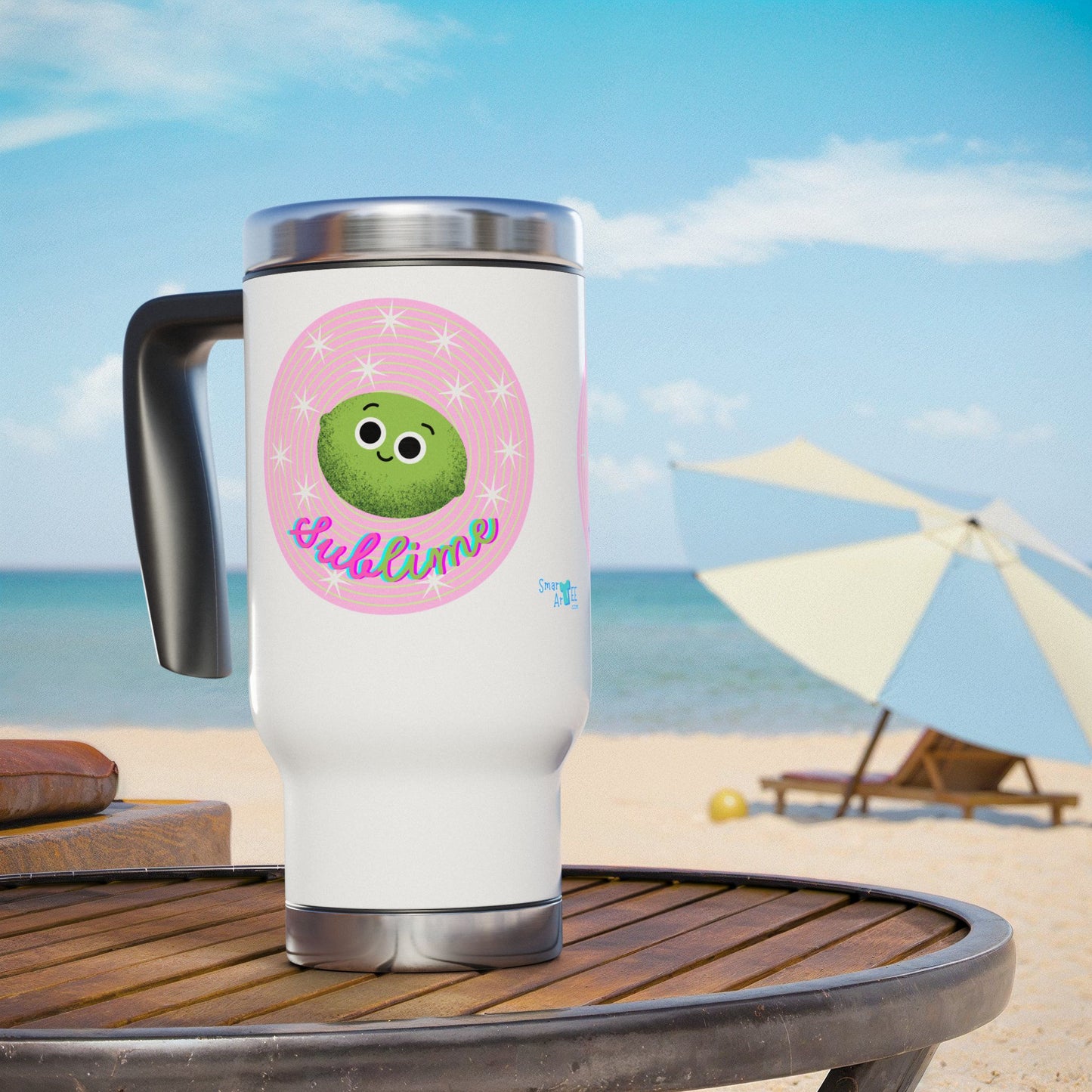 Sublime Travel Mug, Cute Stainless Steel Coffee Cup, Perfect for Gifts, On-the-Go, Eco-Friendly, Unique Design