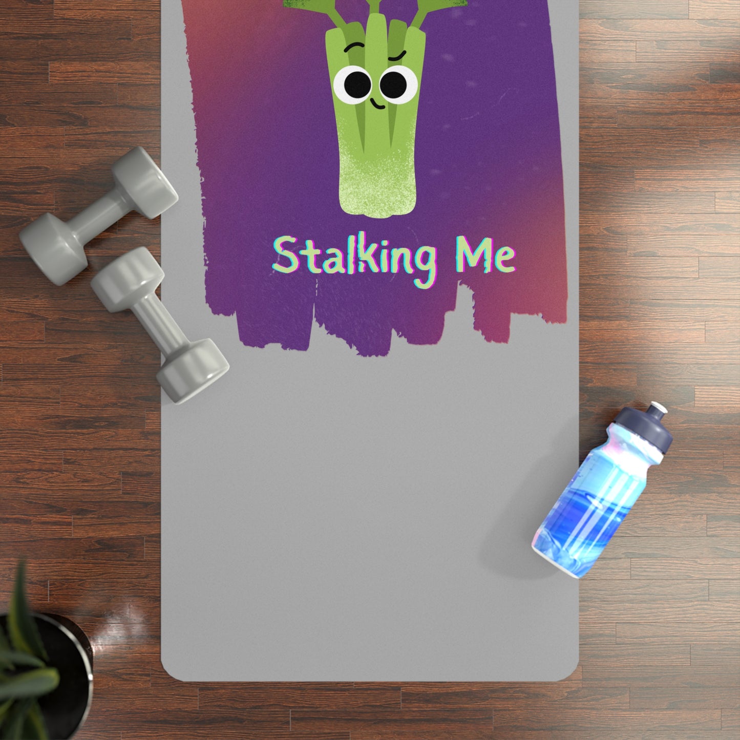 Funny Yoga Mat with 'Quit Stalking Me' Design | Ideal for Fitness Enthusiasts, Home Workouts, Yoga Sessions, Gym Gifts, Wellness Journey