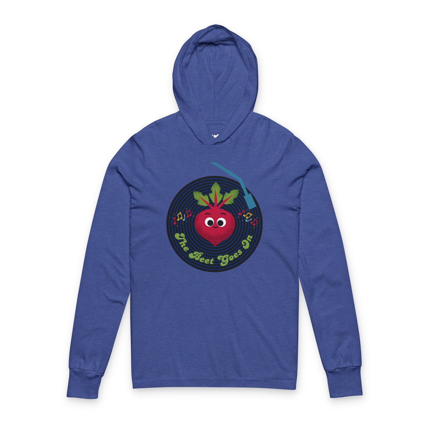 The Beet Goes On Hooded Long Sleeve Shirt | Fun Music Lover Gift, Unisex Long Sleeve Pullover, Unique Christmas Gift
