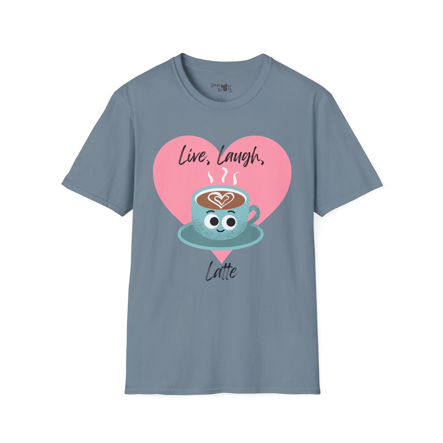 Cute Coffee Lover T-Shirt, Funny Gift for Barista, Softstyle Tee for Friends, Gift for Coffee Lovers, Live Laugh Latte Shirt
