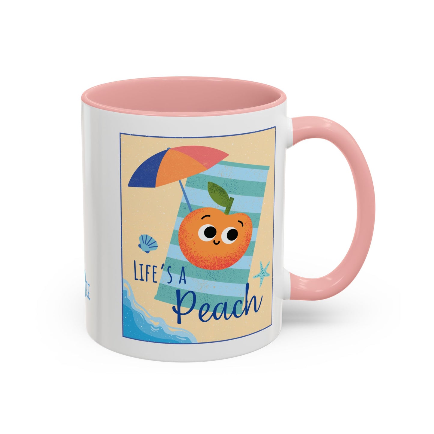 Whimsical Life's a Peach Coffee Mug - 11 oz & 15 oz, Funny Fruit Pun Mugs, Great Gift Idea For All Fun Lovers