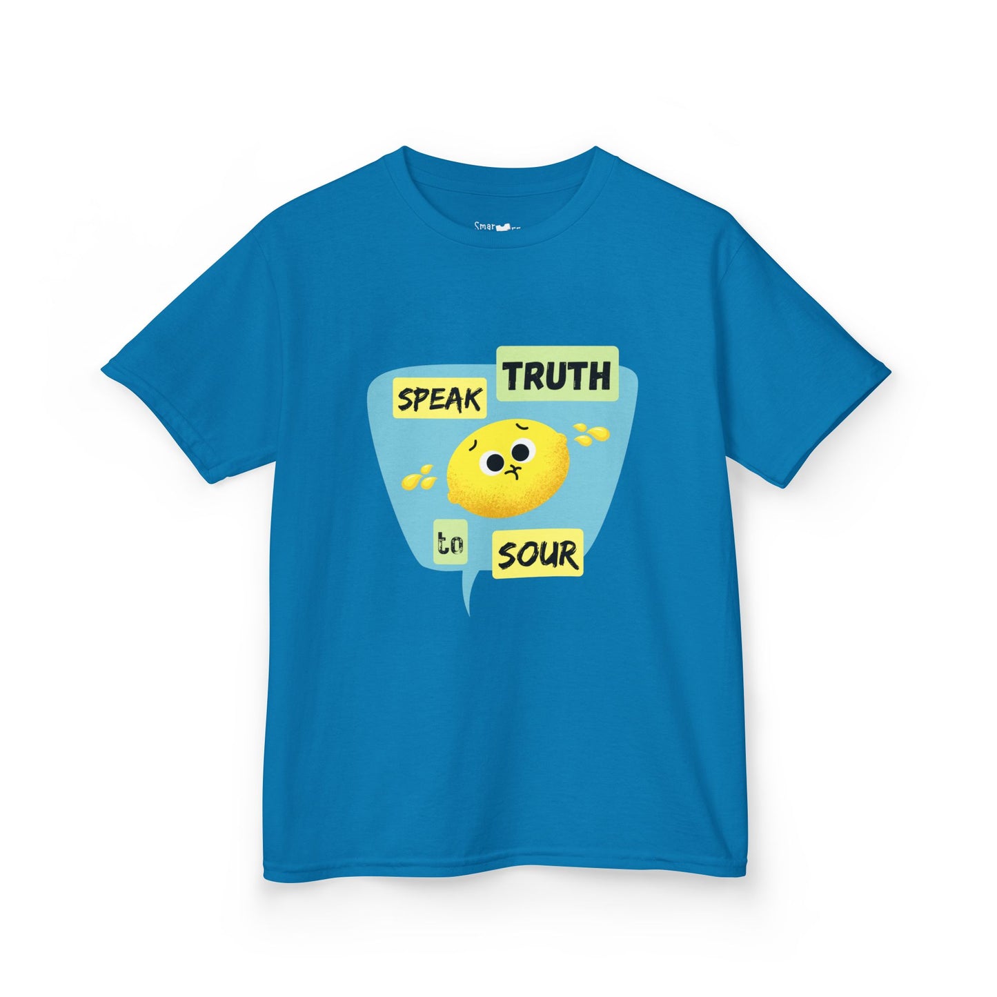 Kids Motivational Shirt, 'Speak Truth To Sour' Funny Pun Cotton Tee, Perfect for School, Gifts, Summer Wear, Positive Vibes